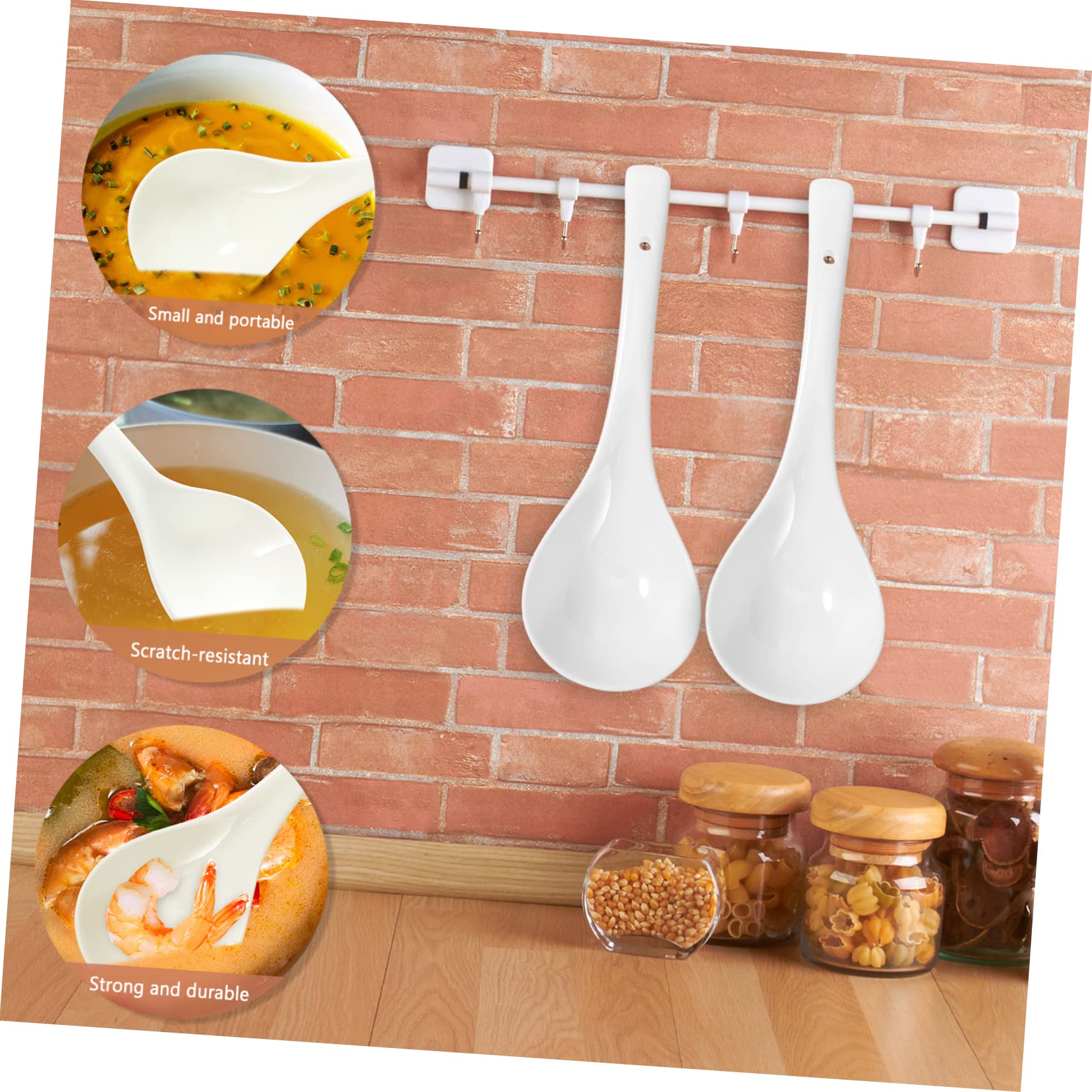 Cuillère à Soupe en Porcelaine 2 Pièces, Grosse Céramique Blanche