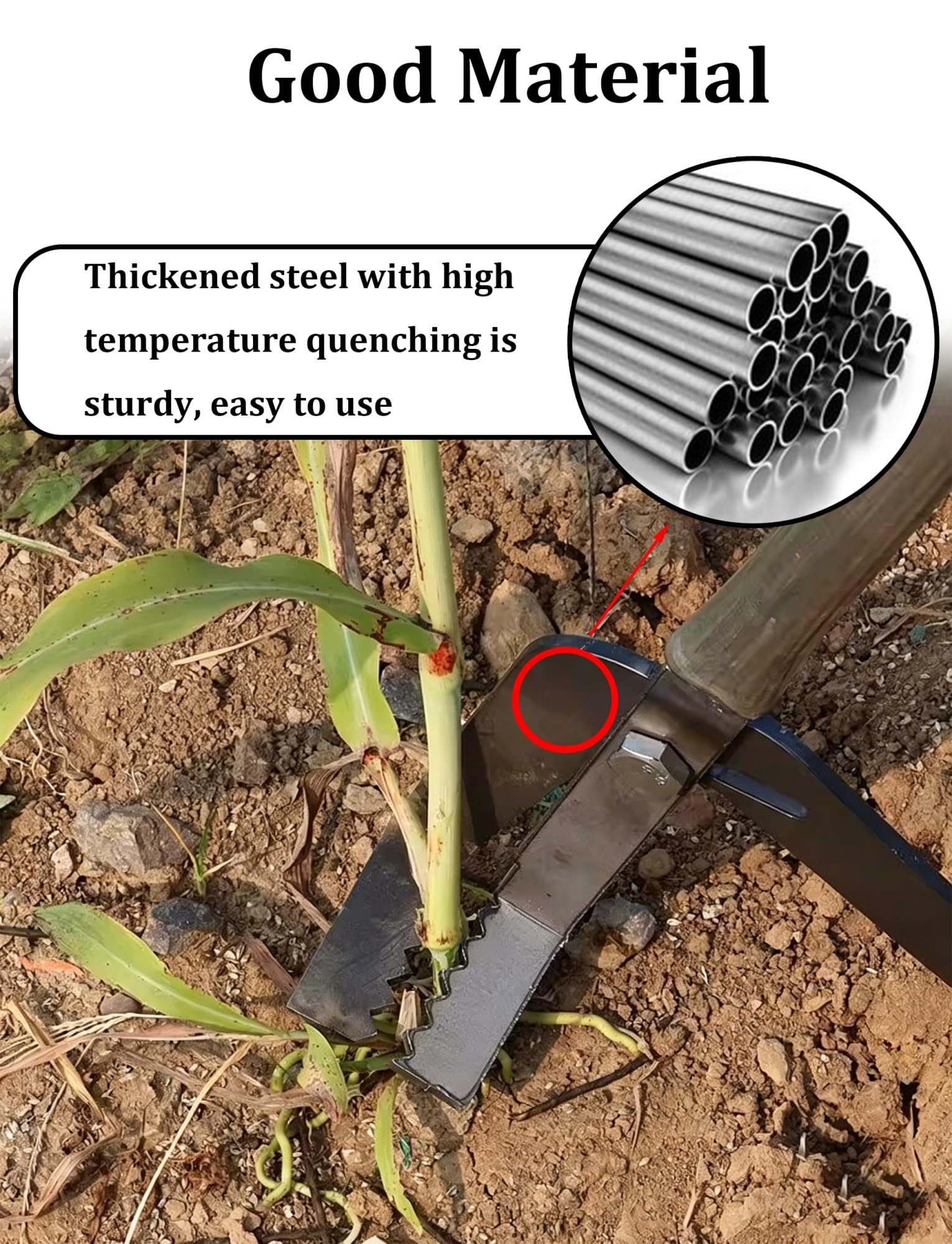 Générique Extracteur de souches d'arbre, Outil d'extraction de poteaux de clôture, extracteur de Racines Robuste, Outil de Retrait Manuel de poteaux for la Construction de clôture(Red(Single Head))