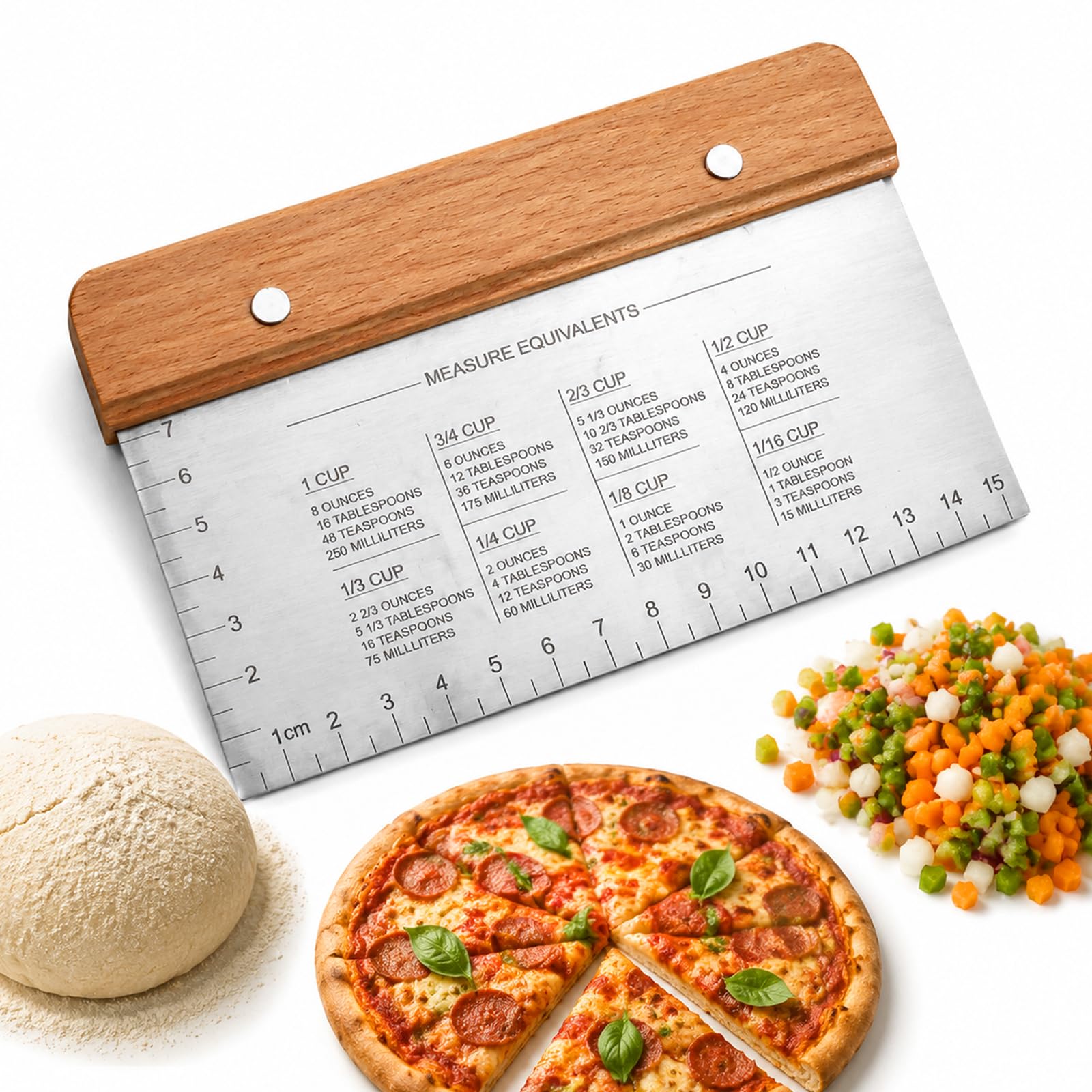 JAYVAR Stainless Steel Dough Scraper &amp; Bench Scraper