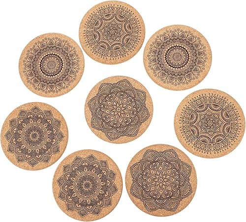 Luxshiny Juego de portavasos de madera, posavasos de madera para café, posavasos decorativos para mesa, posavasos para mesa de agua caliente,