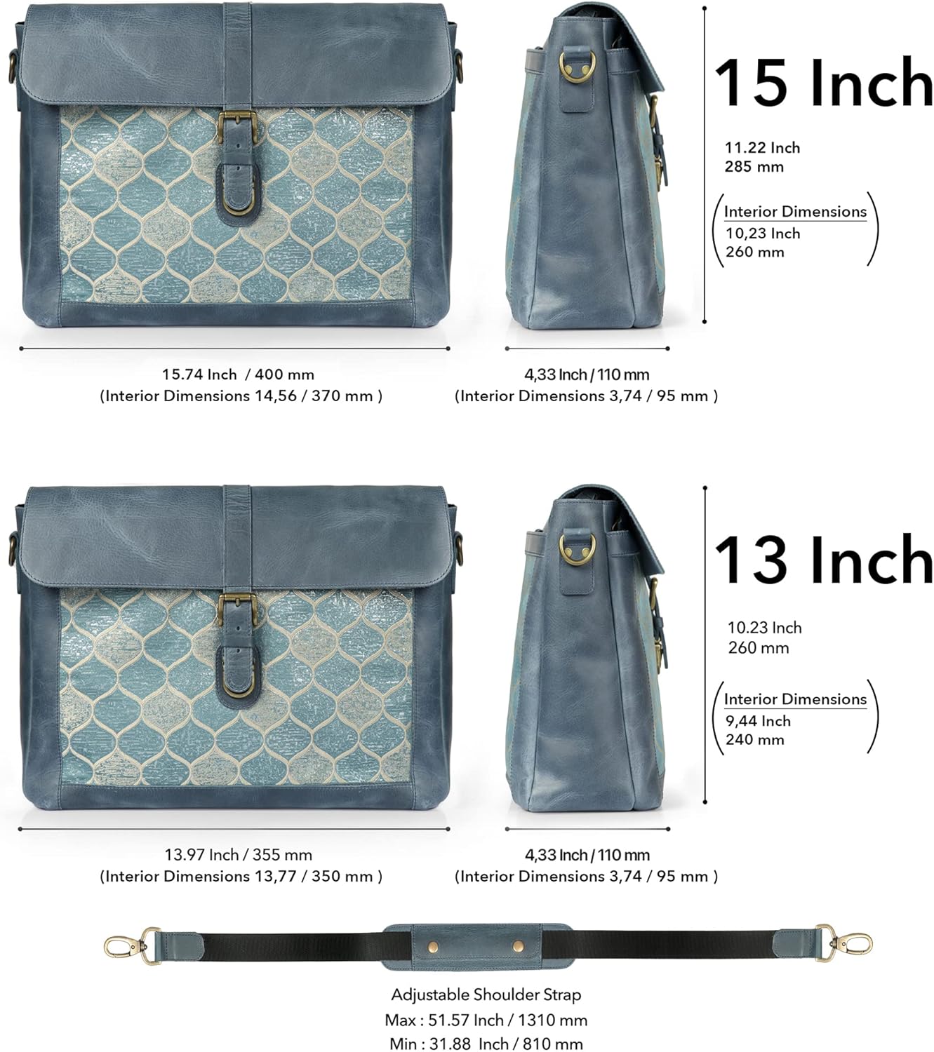 Londo Top Grain Leather Zion Messenger Bag, Laptop Bag, Travel Bag for Work, Office, School - Image 2