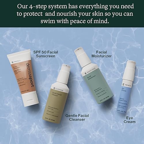 Miniatura 2 de Dermasport - Juego completo de cuidado de la piel para nadadores, protector solar deportivo SPF 50, hidratante facial, crema de ojos para ojeras,