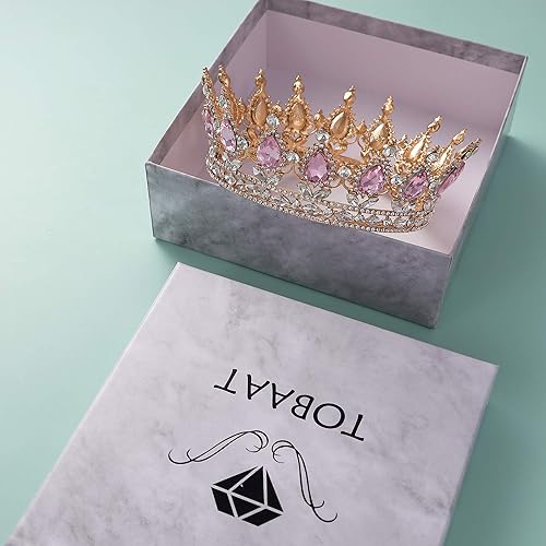 Miniatura 7 de Coronas y tiaras de princesa para niñas pequeñas, corona de princesa de cristal, cumpleaños, graduación, fiesta de disfraces, coronas de diamantes