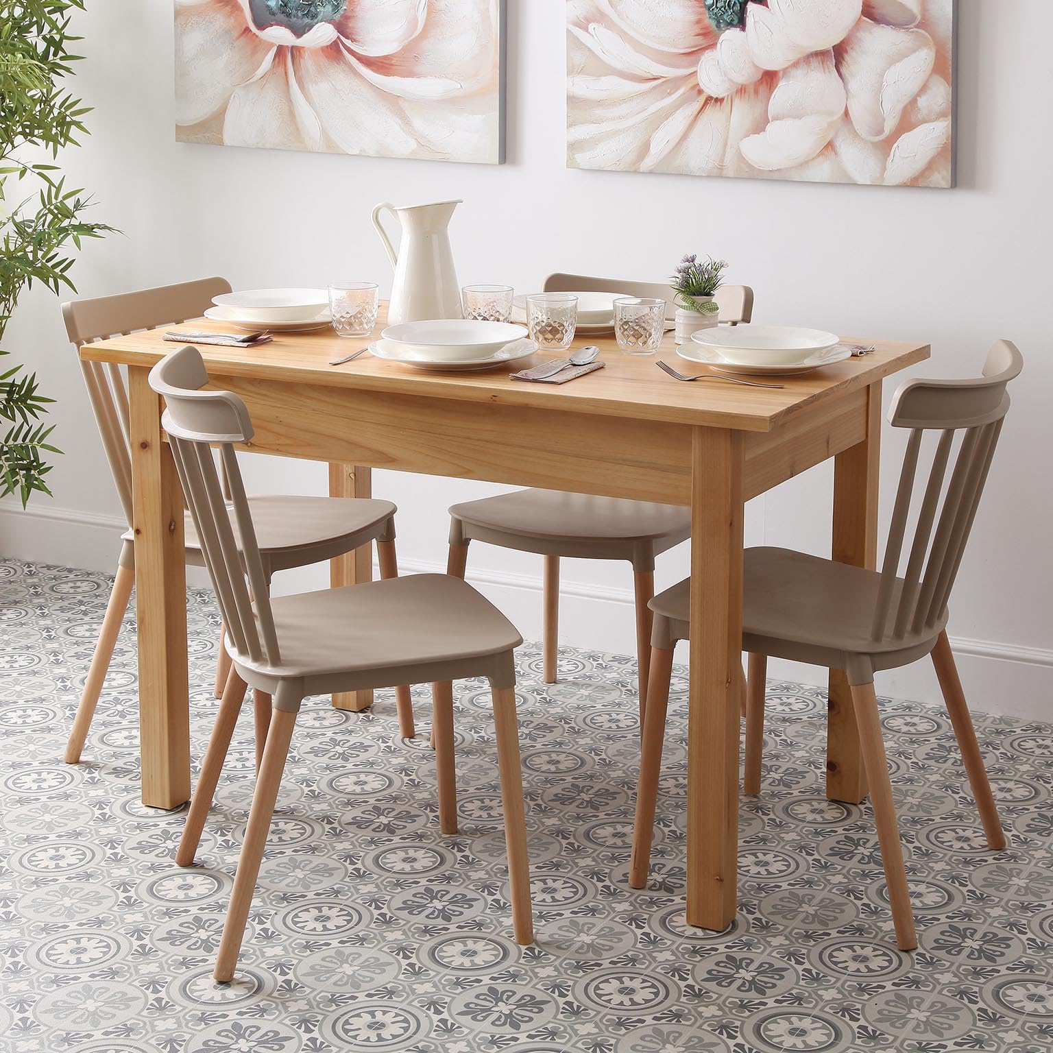 Versa Mesa de Comedor Sparrow de Estilo Rústico, Medidas (Al x L x An) 80 x 70 x 120 cm, Color Marrón
