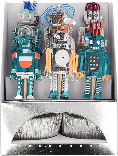 Meri Meri Kit de magdalenas robot (paquete de 24)