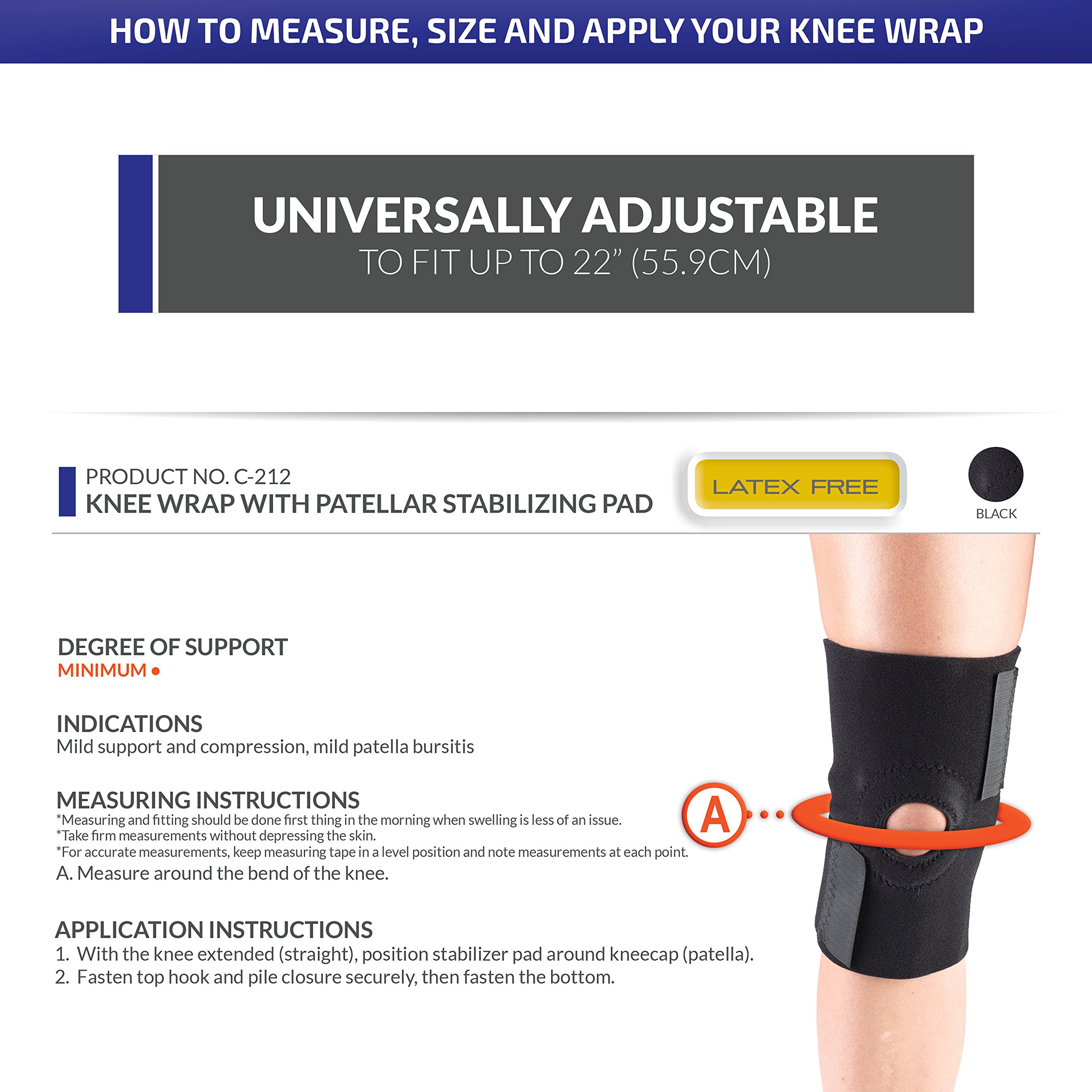 CHAMPION Knee Wrap Stabilizing Pad, Black
