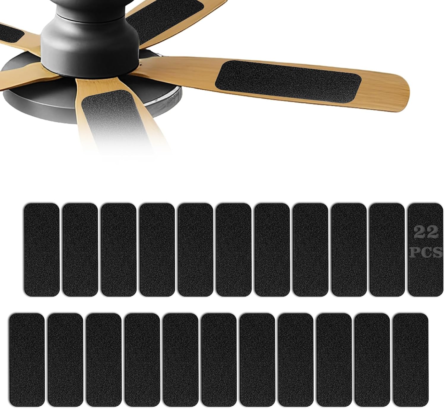 Ceiling Fan Filters for Blades, Activated Carbon Air Purifier Pads | 12 Pack 3.5" x 10" Self-Adhesive Peel Fan Filters, Absorb Dust, Pollen, Pet Dander and Odors, Odor-Free Fan Cleaning Pads