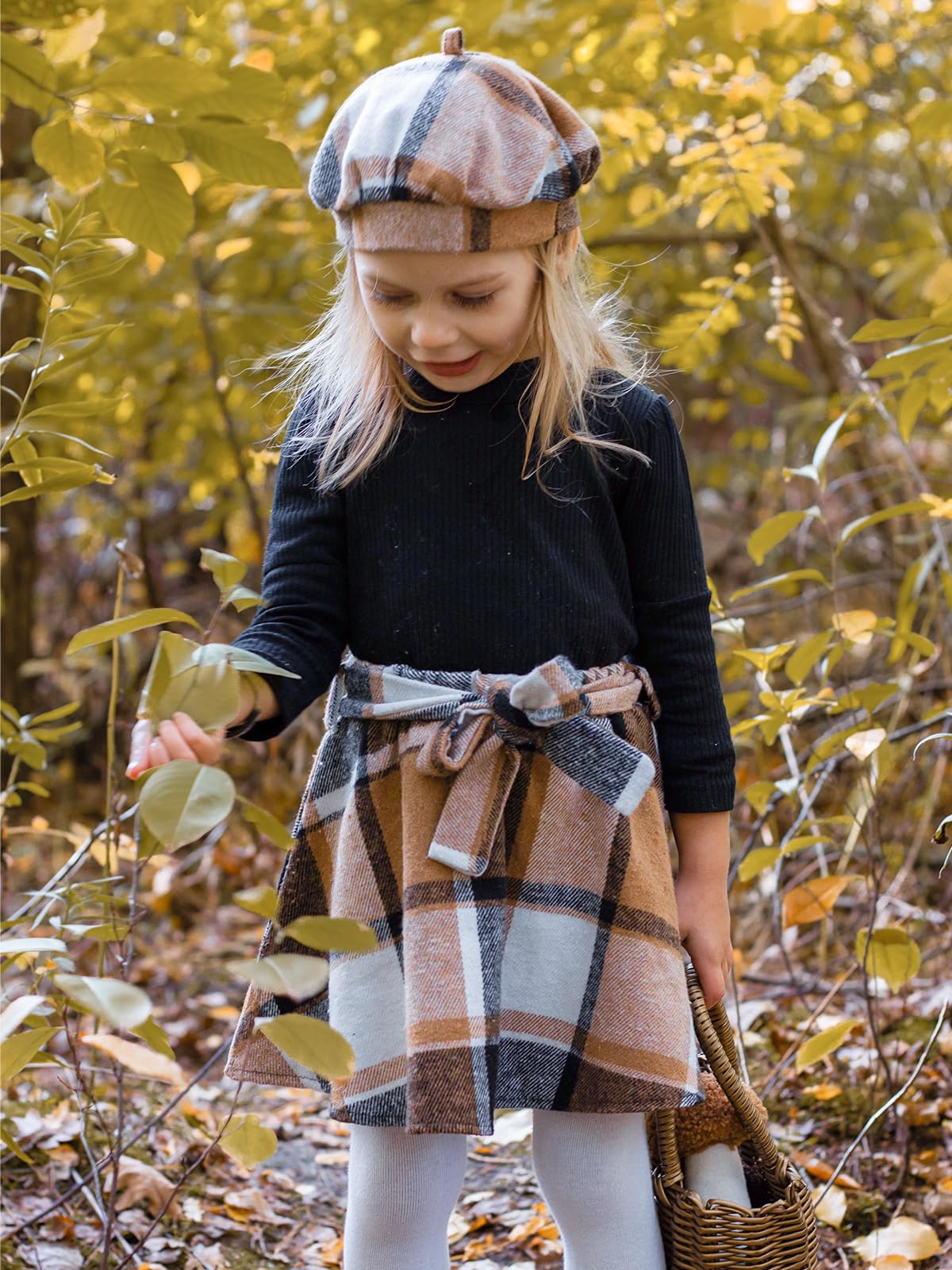 Miipat Kleinkind Mädchen Kleidung Set Mädchen Outfits Set Lange Ärmel Pullover Tops mit Mini Rock Sets Frühling Herbst Baby Bekleidungsets Mädchen Kleider