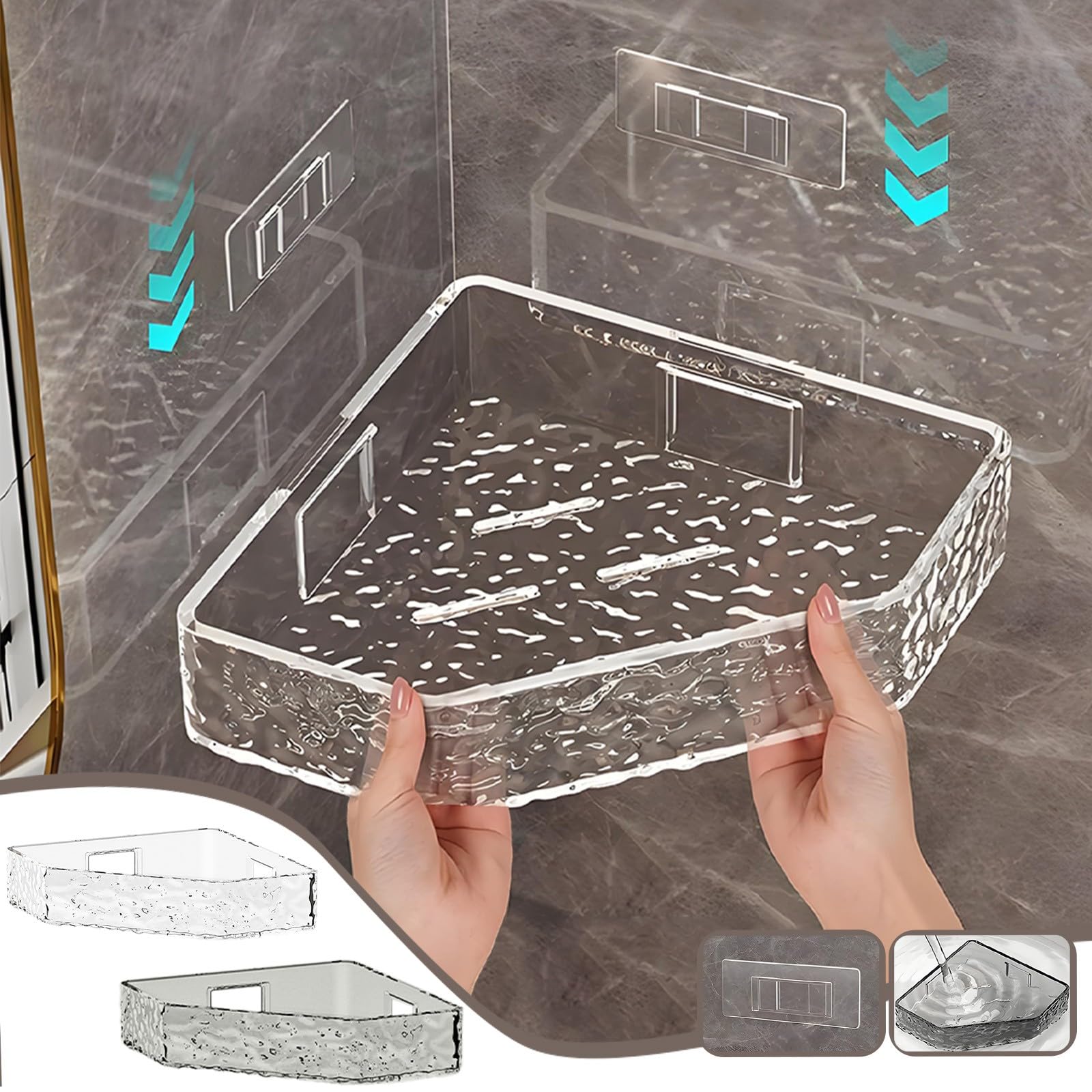Generic Clear Shower Shelves Shower Caddy Suction Cup Storage Rack Clear Acrylic Shower Shelves Stylish And Elegant Design