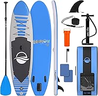 SereneLife 10'6" Inflatable Stand Up Paddle Board - Wide Stable SUP with Non-Slip Deck, 350lbs Capacity, Premium Accessories for All Ages