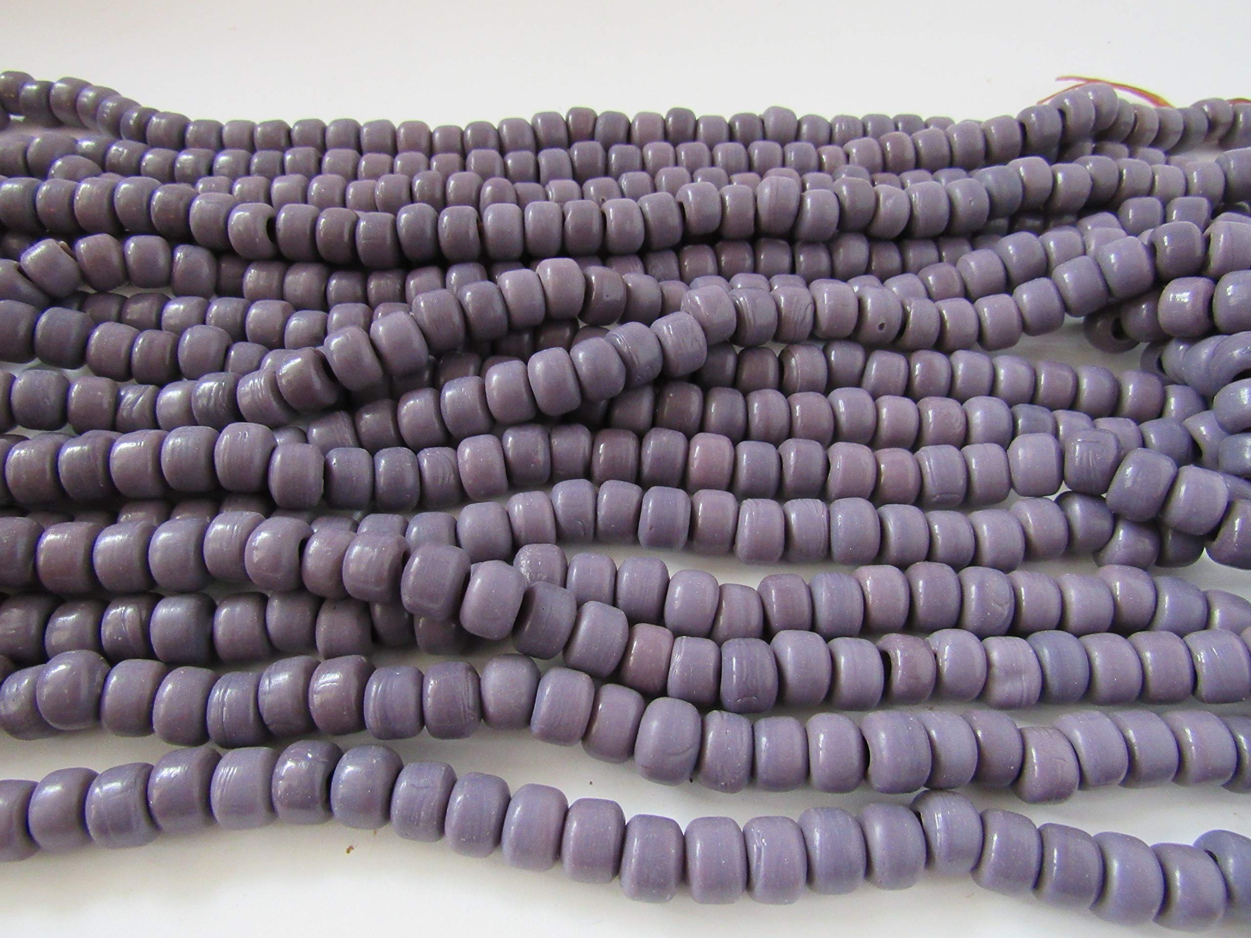 Light Purple Opague Glass Crow Pony Beads Jewelry Craft Bead Necklace 100 pcs 9 x 6MM