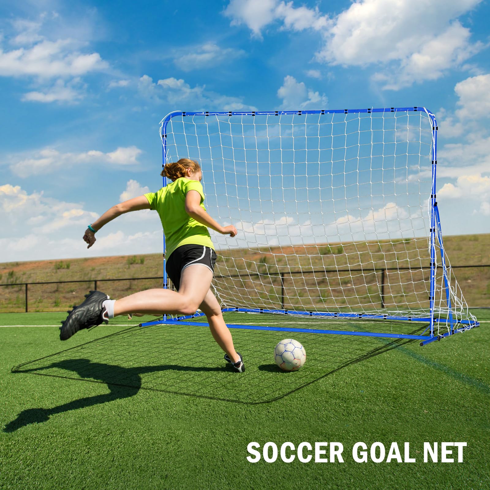 Red de portería de fútbol de modo dual y red de rebote de fútbol, durabilidad premium para entrenamiento de tiro intenso, entrenamiento de fútbol de ángulo de cambio rápido para control, práctica de