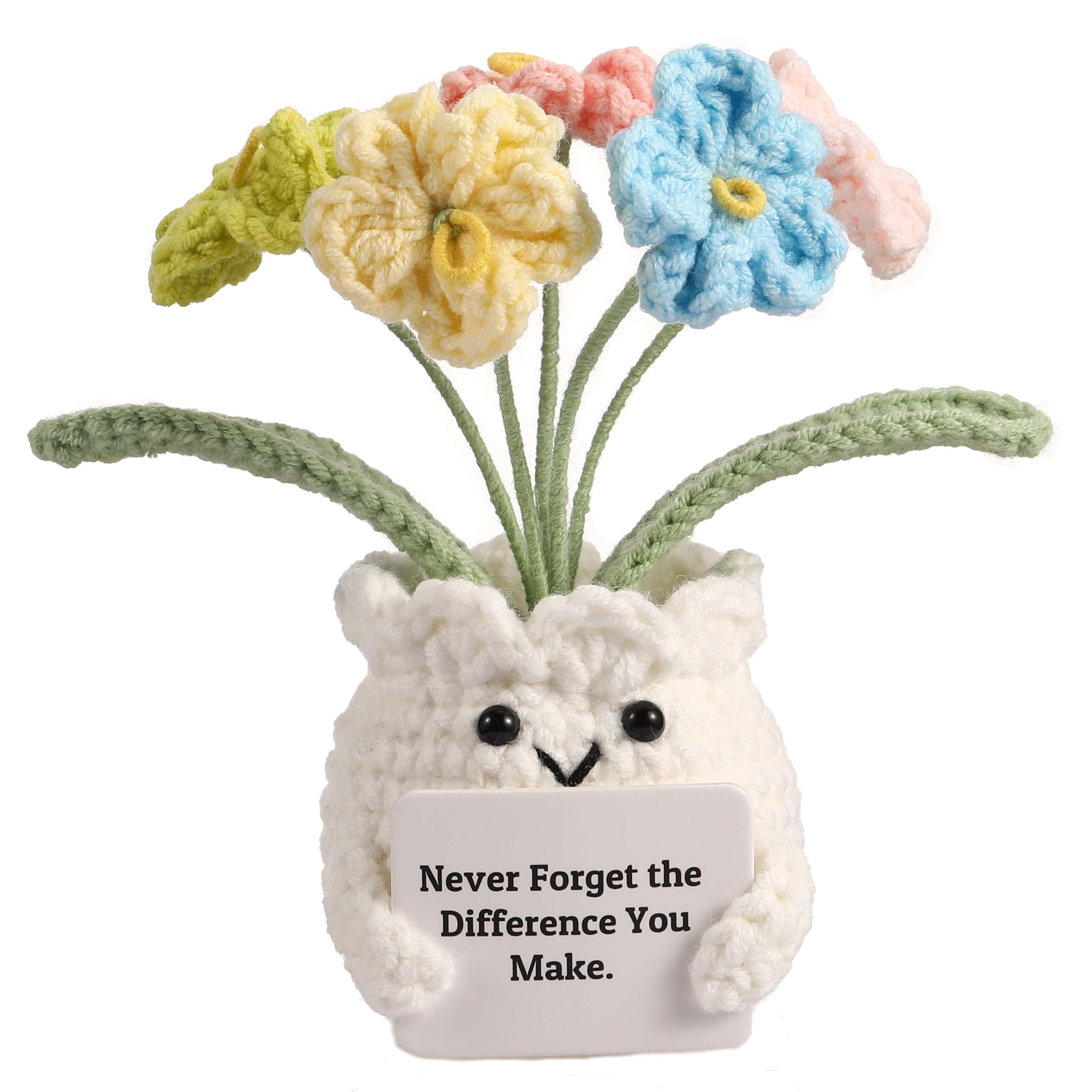 YOOJEE Forget-Me-Not Crochet Flower Potted Plant Gift - 2