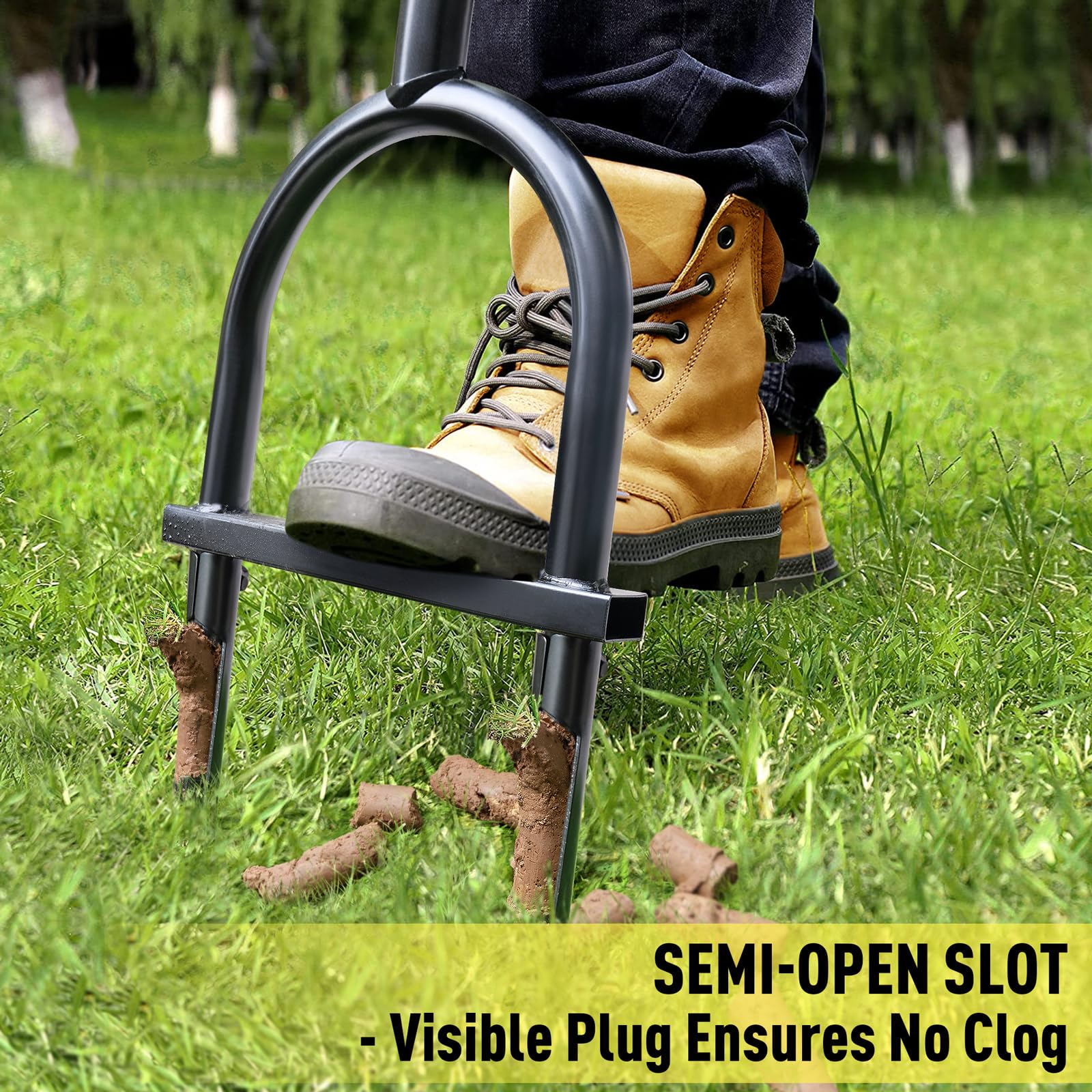 Jardineer Updated Lawn Aerator Coring Tool, Manual Yard Plug Aerators for Soil Compaction, Grass Aerators for Small Yards, Garden, Lawn - 3