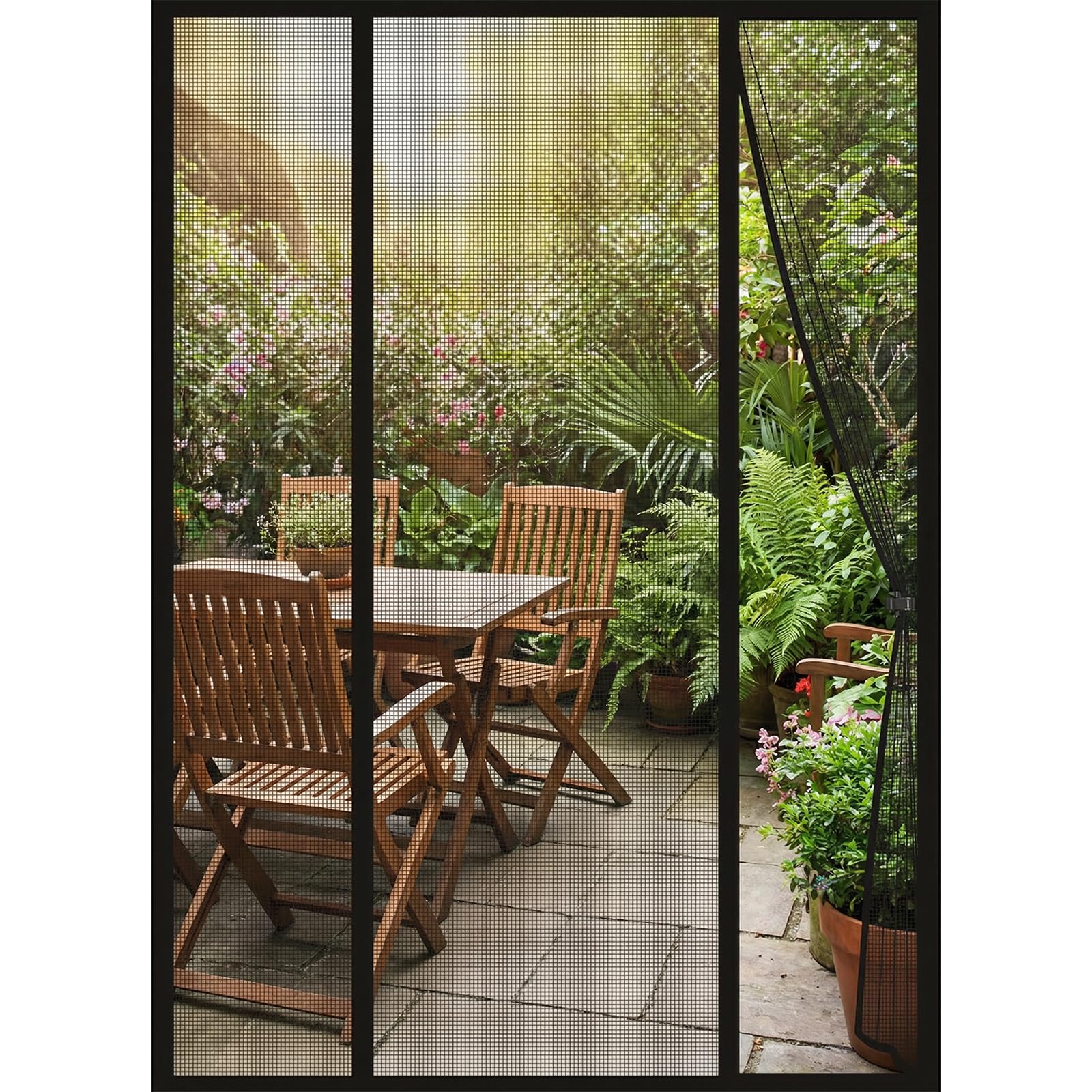 Moustiquaire pour porte de balcon double 150x210 cm avec fermeture magnétique