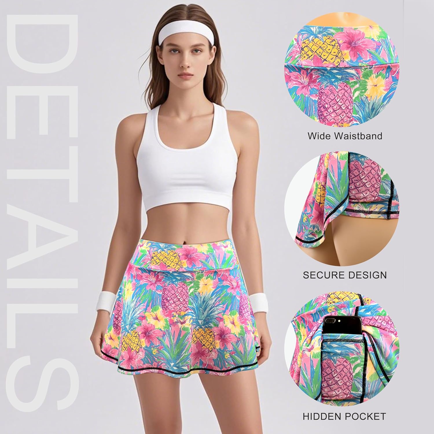 Women's Tennis Golf Skirts Skorts High Waisted Athletic with Shorts Pockets for Workout Casual Running