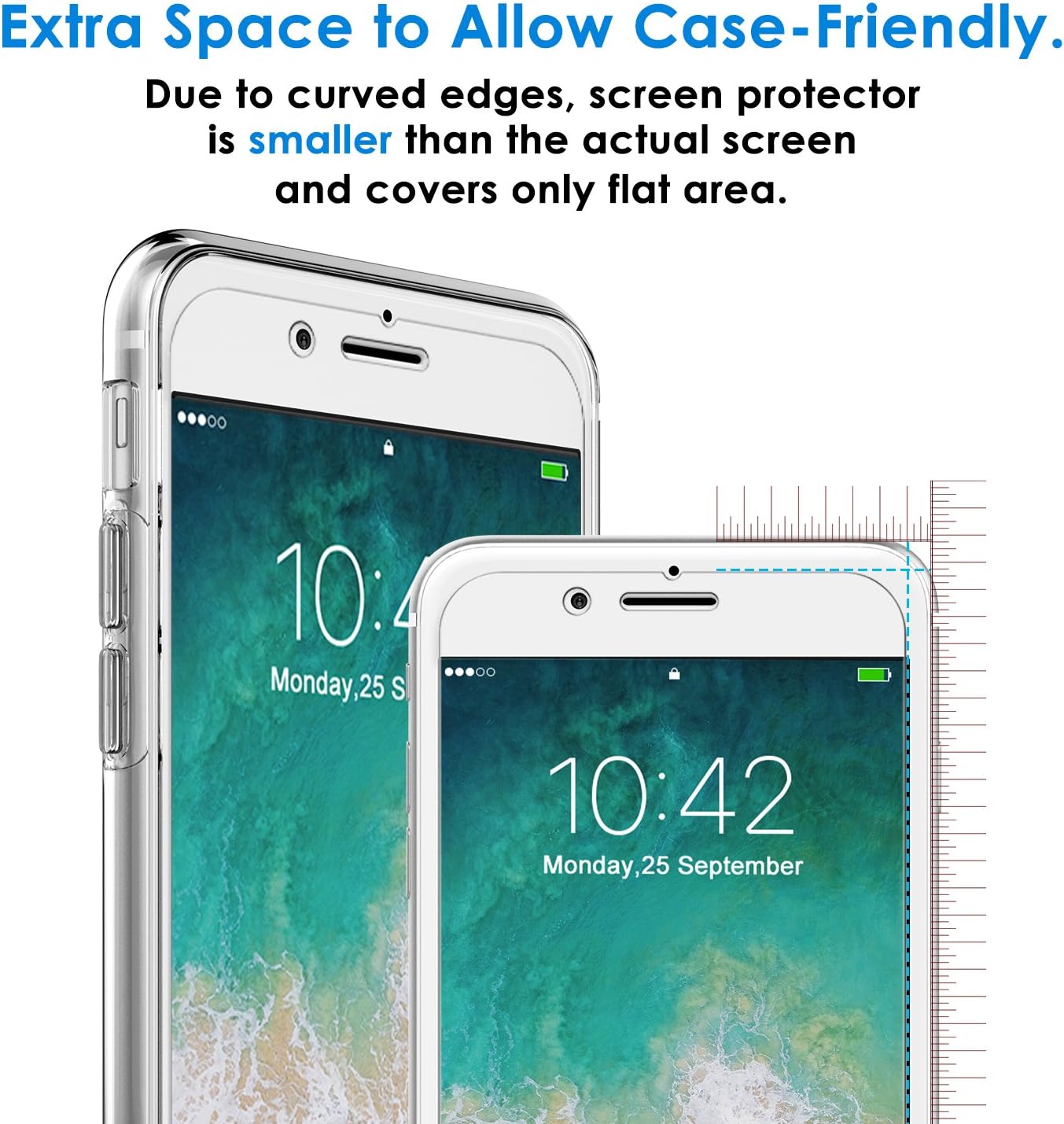 JETech Screen Protector for iPhone 8 Plus and iPhone 7 Plus, PET Film, HD Clear, 3-Pack