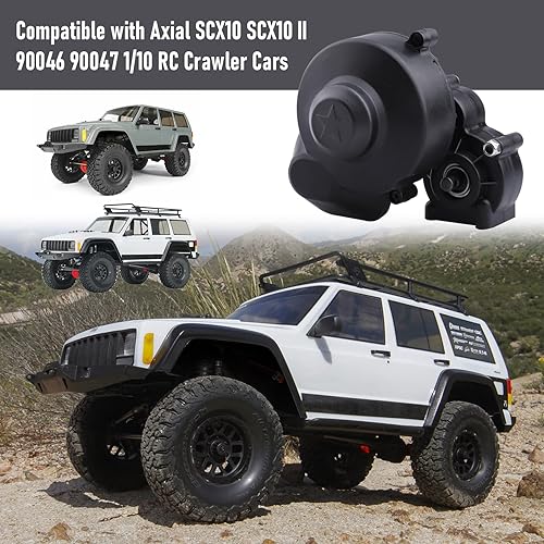 Miniatura 4 de Hobbypark Caja de cambios de transmisión con engranaje de piñón de motor para Axial SCX10 SCX10 II 90046 90047 110 RC Crawler Cars, carcasa de