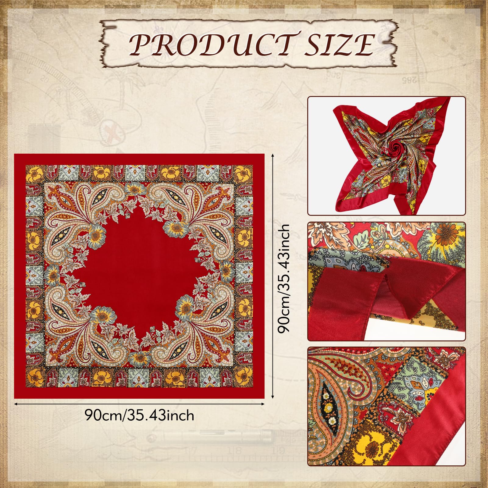HOWAF Pirate Accessories Adult Women, Head Scarf, Eye Patch, Waist Chain, Earrings, Hair Accessories - Image 2