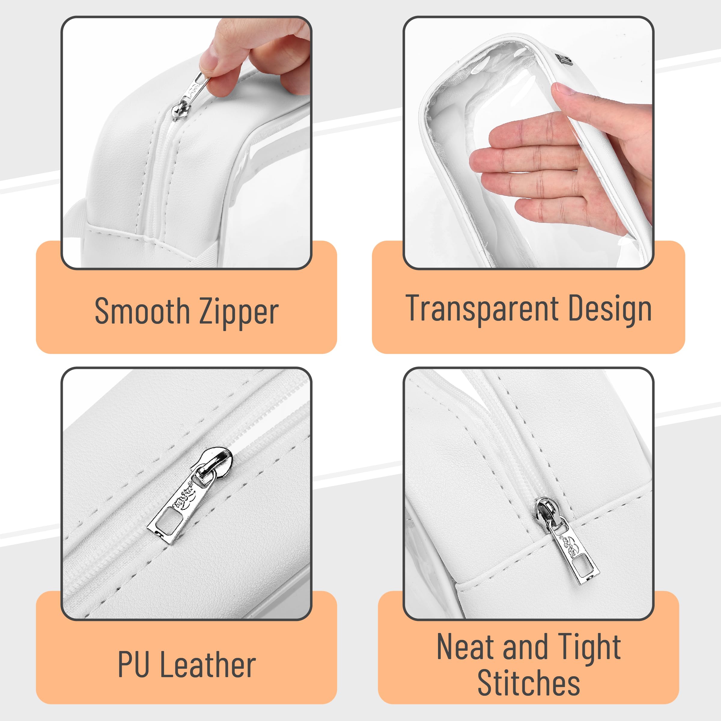 Mr. Pen- Clear Pencil Pouch, White, Clear Pencil Case, Pencil Bags, Clear Pouch, Pencil Case for Kids Pencil Case, Clear Makeup Pouch, Adults & Kids Pencil Pouch, Pencil Cases, Clear Make Up Bag - Image 3