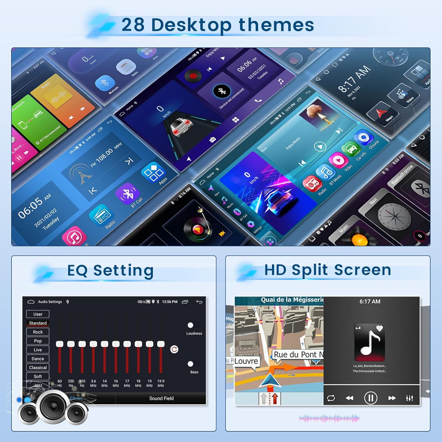 2+64G Radio for Jeep Wrangler 2007-2010 (4 Doors) CarPlay Car Stereo Android 15 Touchscreen 9" Android Auto Backup Camera GPS EQ 28UI