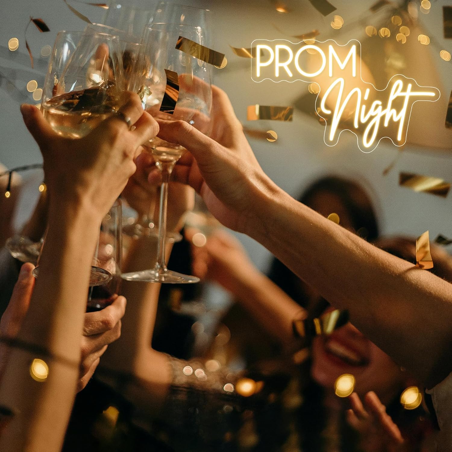 PROM night Neon Signs for Wall Decor, 15.7 * 9.5 inches Led Light Sign for Congrat Grad Wedding Birthday Party Prom Home Room Shop Bar Wall Decoration, Graduation Christmas, INSNEnN