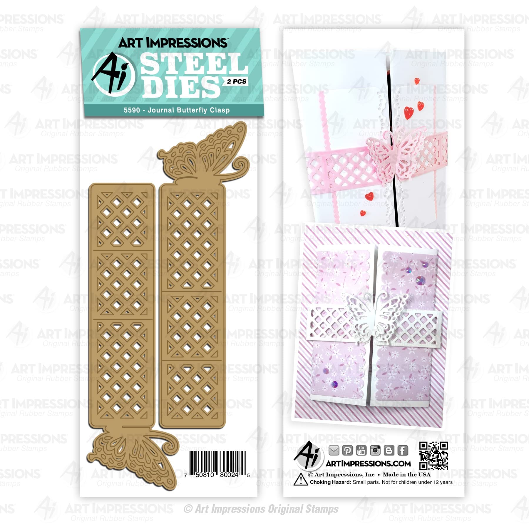 Matrice métallique Journal Butterfly Clasp Art Impressions durable pour scrapbooking