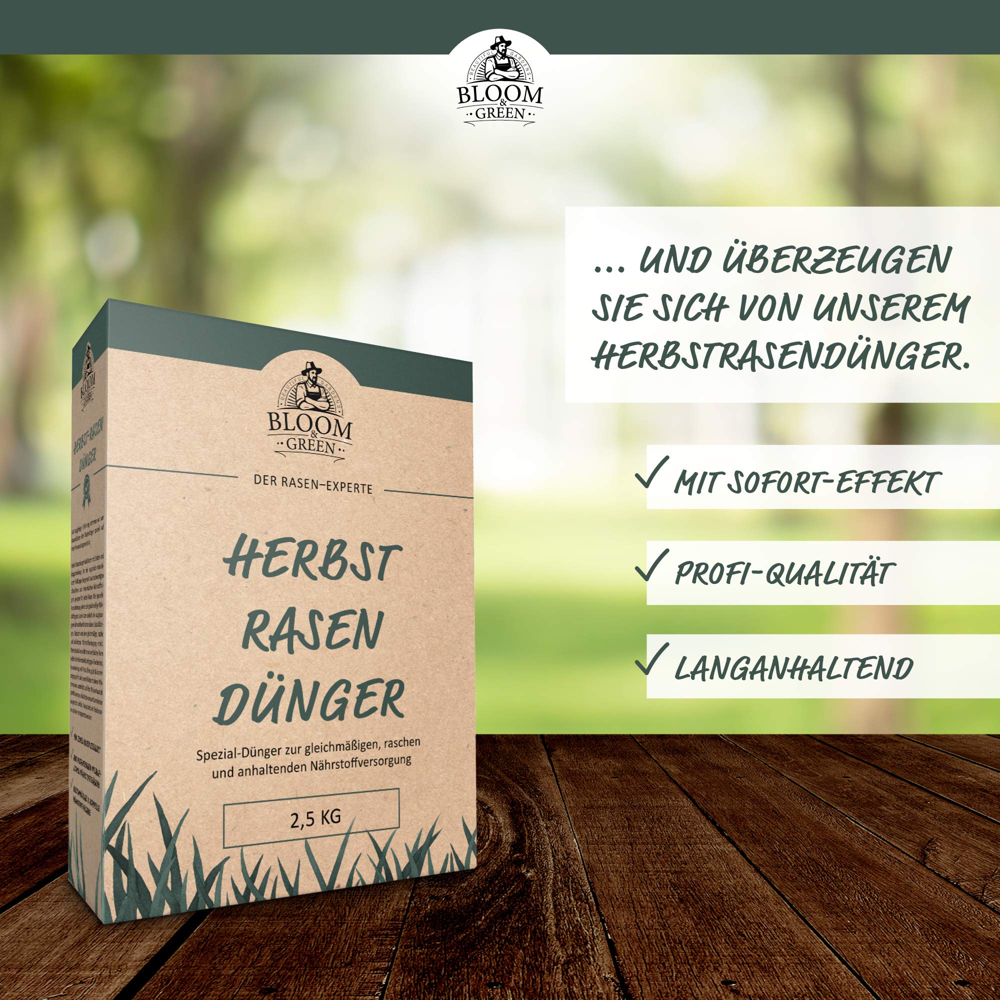 NPK Herbst-Rasendnger Bloom & Green (5 x 2,5 kg) I NPK Rasen-Dnger mit  Magnesium & Schwefel fr Rasen & Gehlz I Organisch-Mineralischer Dnger  fr die Rasen- und Gartenpflege I 12,5 kg :