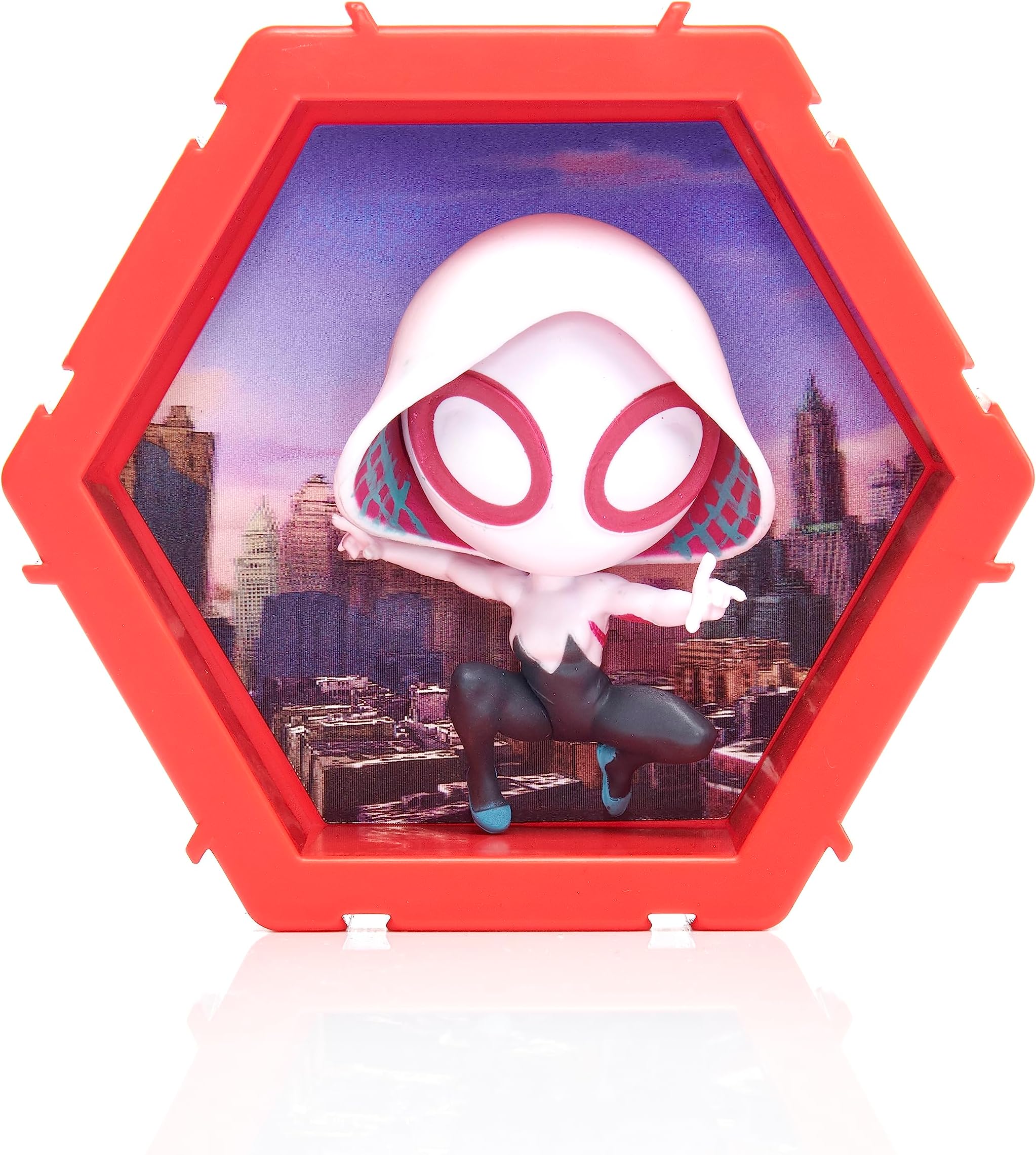 WOW! PODS 4D Marvel Spider Gwen, Connectable Collectable Bobble-head figure that Bursts from their World into Yours, Wall or Shelf Display, Marvel Toys and Gifts, Series 1 no. 461