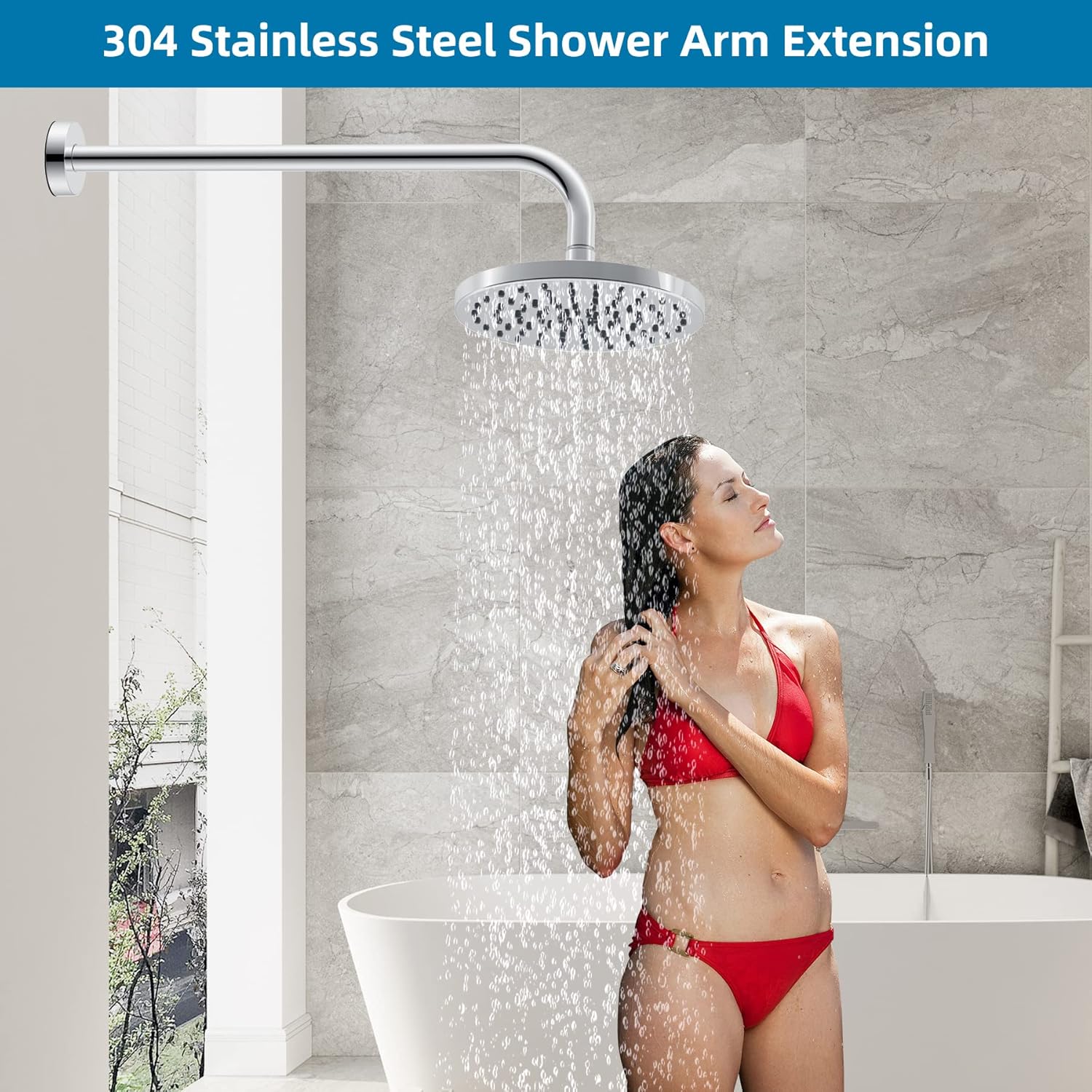 Buy Hibbent 16 Inch All Metal Shower Extension Arm, Extra Long Shower