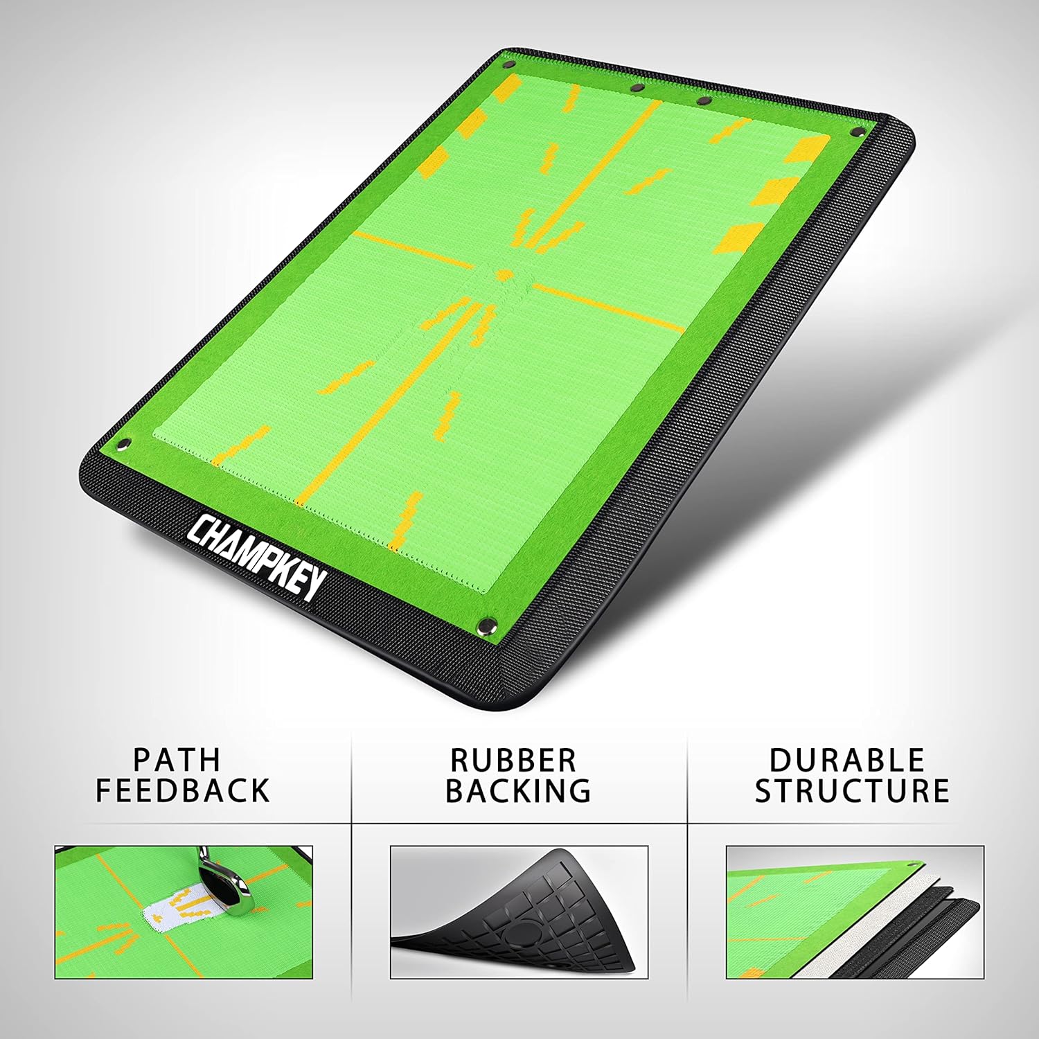 CHAMPKEY Premium Golf Impact Mat 1.0 Edition Analysis Swing Path and Correct Hitting Posture