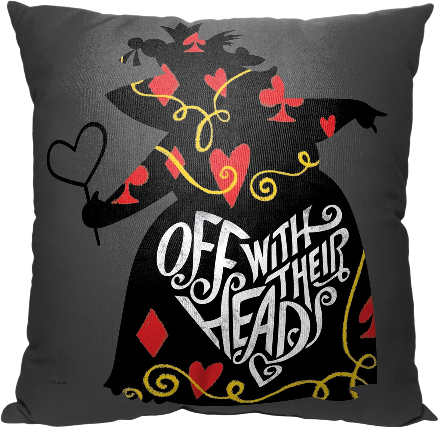 Northwest Alice in Wonderland Pillow, 18" x 18", Queen of Hearts
