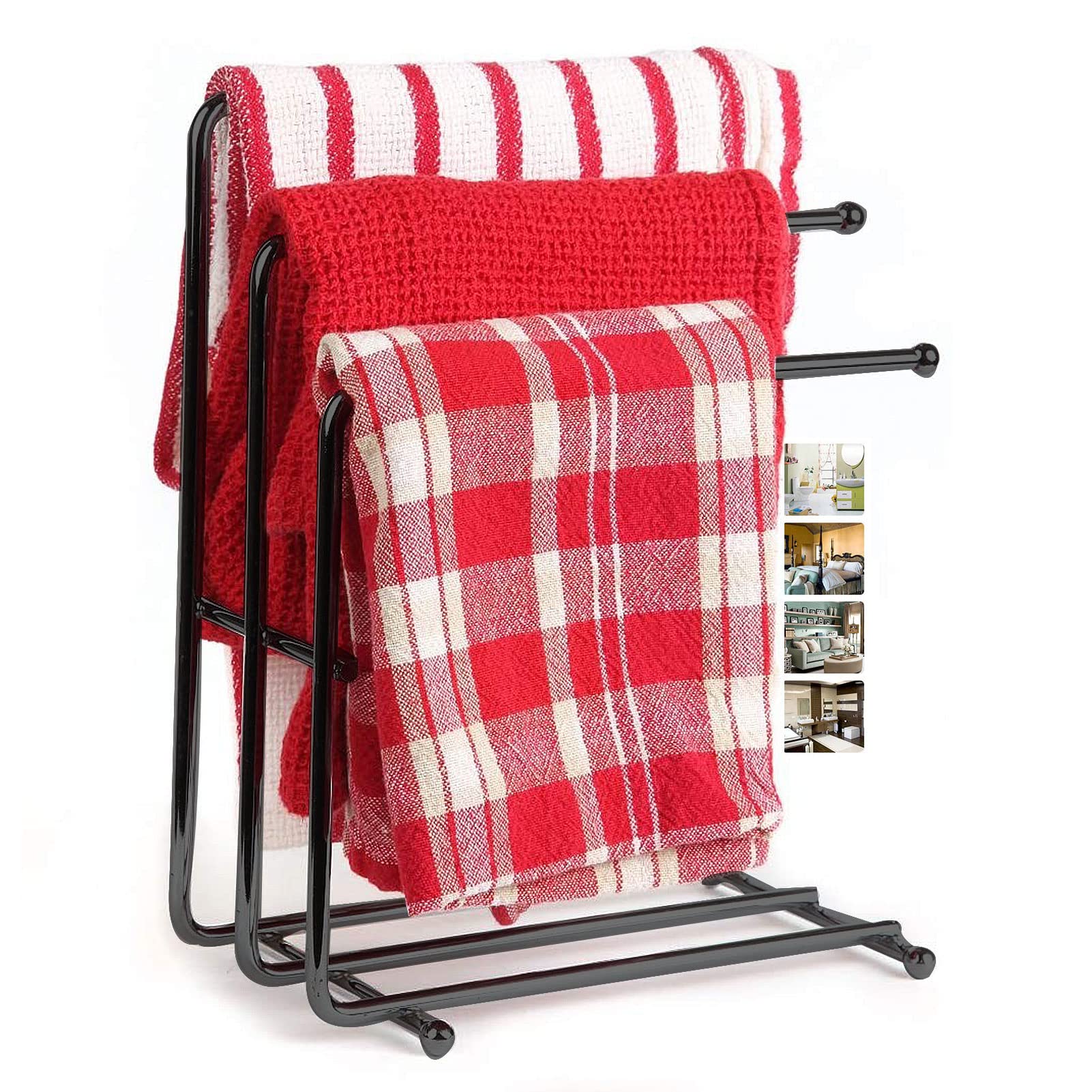 Support de serviette de salle de bain noir XXZ pour comptoir