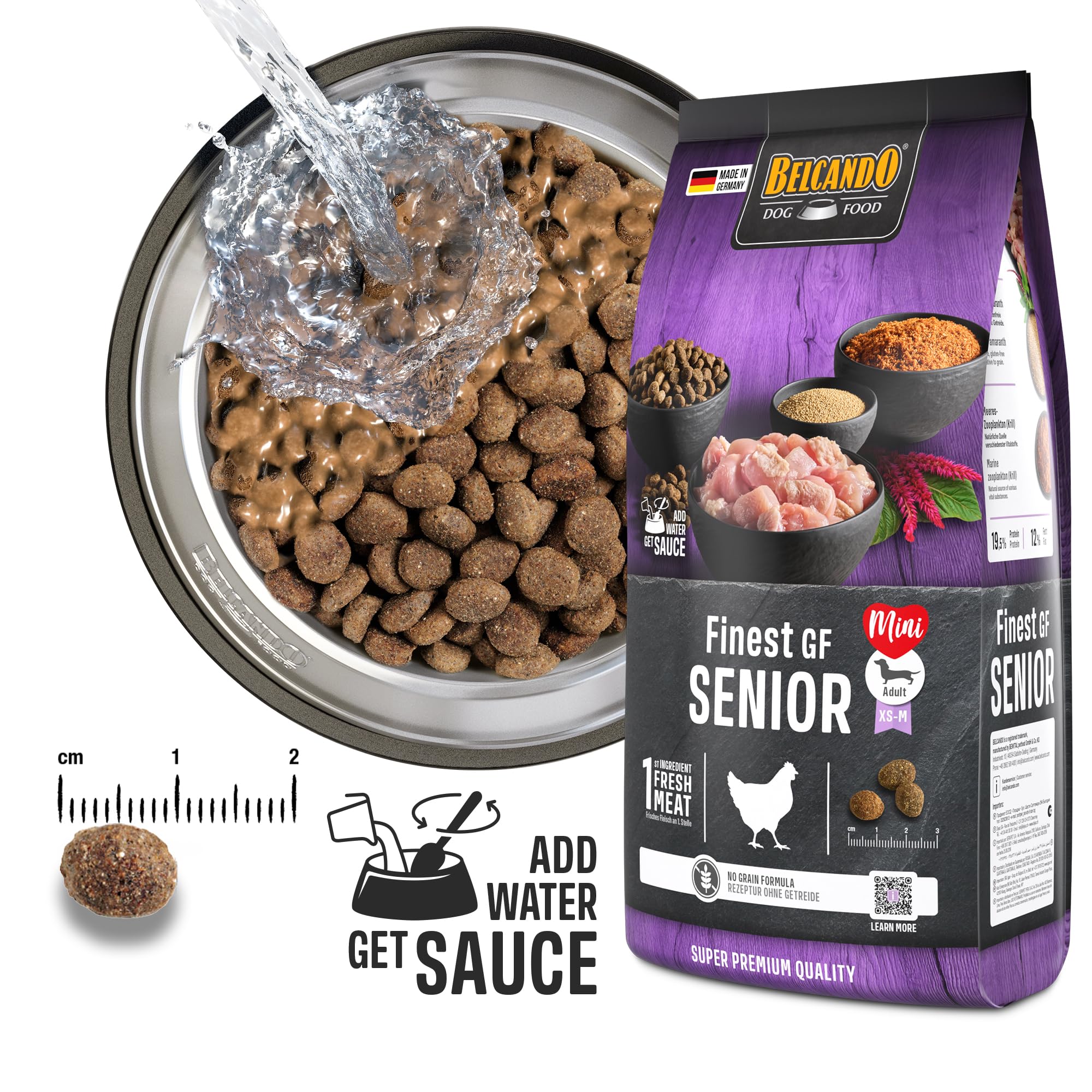 Belcando Finest GF Senior [12,5 kg] getreidefreies Hundefutter | Trockenfutter für empfindliche ältere Hunde | Alleinfuttermittel für Hunde ab 1 Jahr