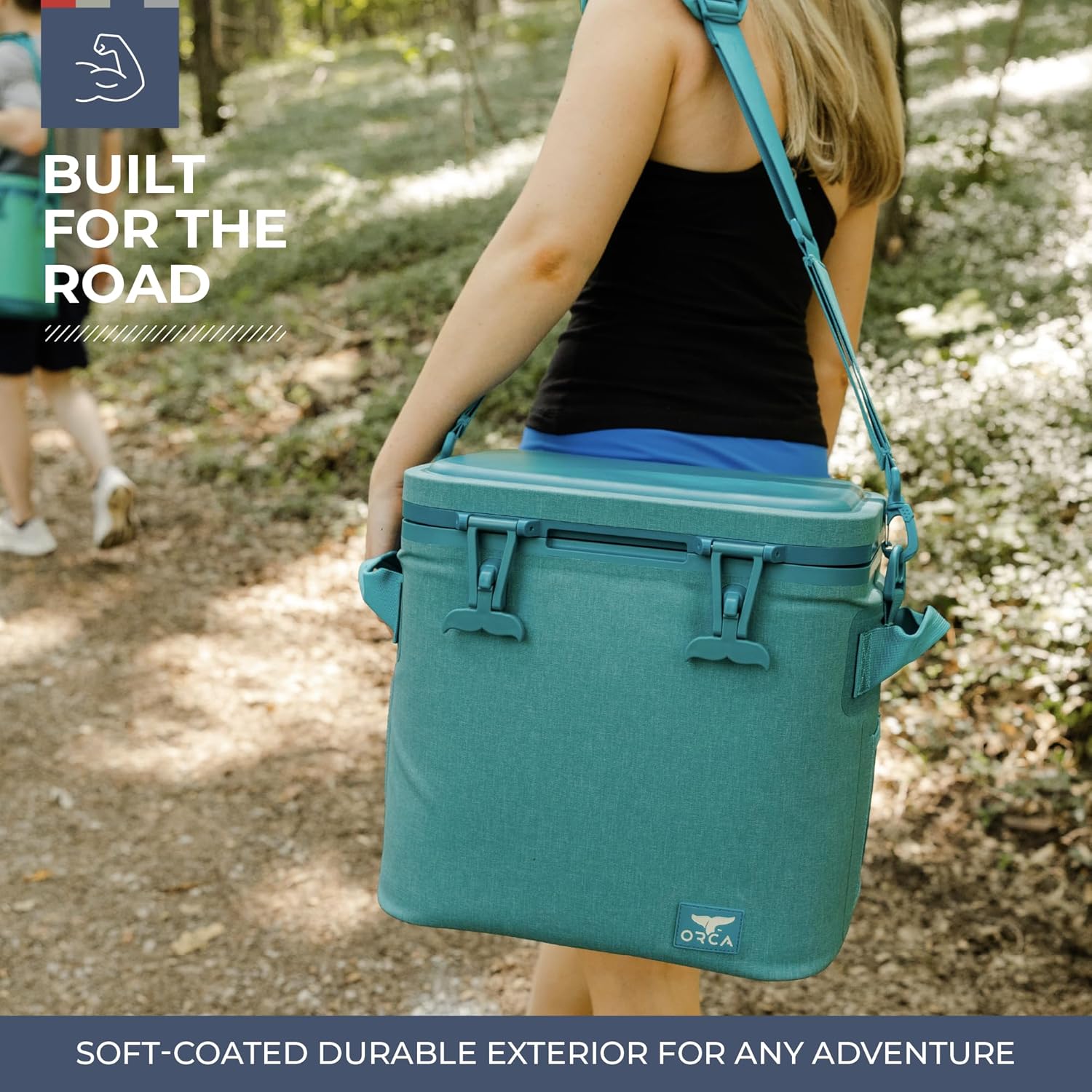 ORCA Wanderer 24 Can Soft Side Cooler | Temperature Insulated Leakproof Bag Keeps Drinks Ice Cold All Day, Height Fits Wine Bottles, Over Shoulder Strap & Carry Handles for Portability — Starboard