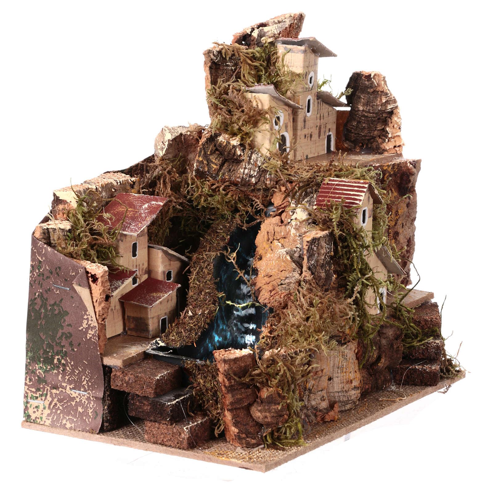 Holyart Casas, ambientaciones y Tiendas: Pueblo con Arroyo con Bomba 20x20x15 cm belén 10 cm