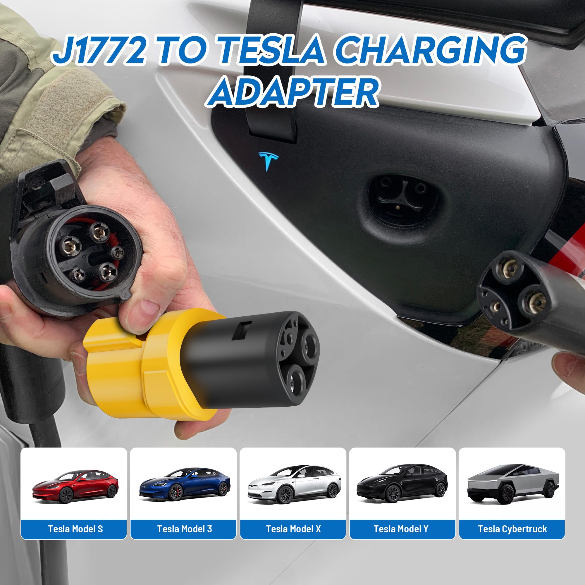 J1772 to Tesla Adapter 60A/240V AC SAE J1772 Charger Adapter for