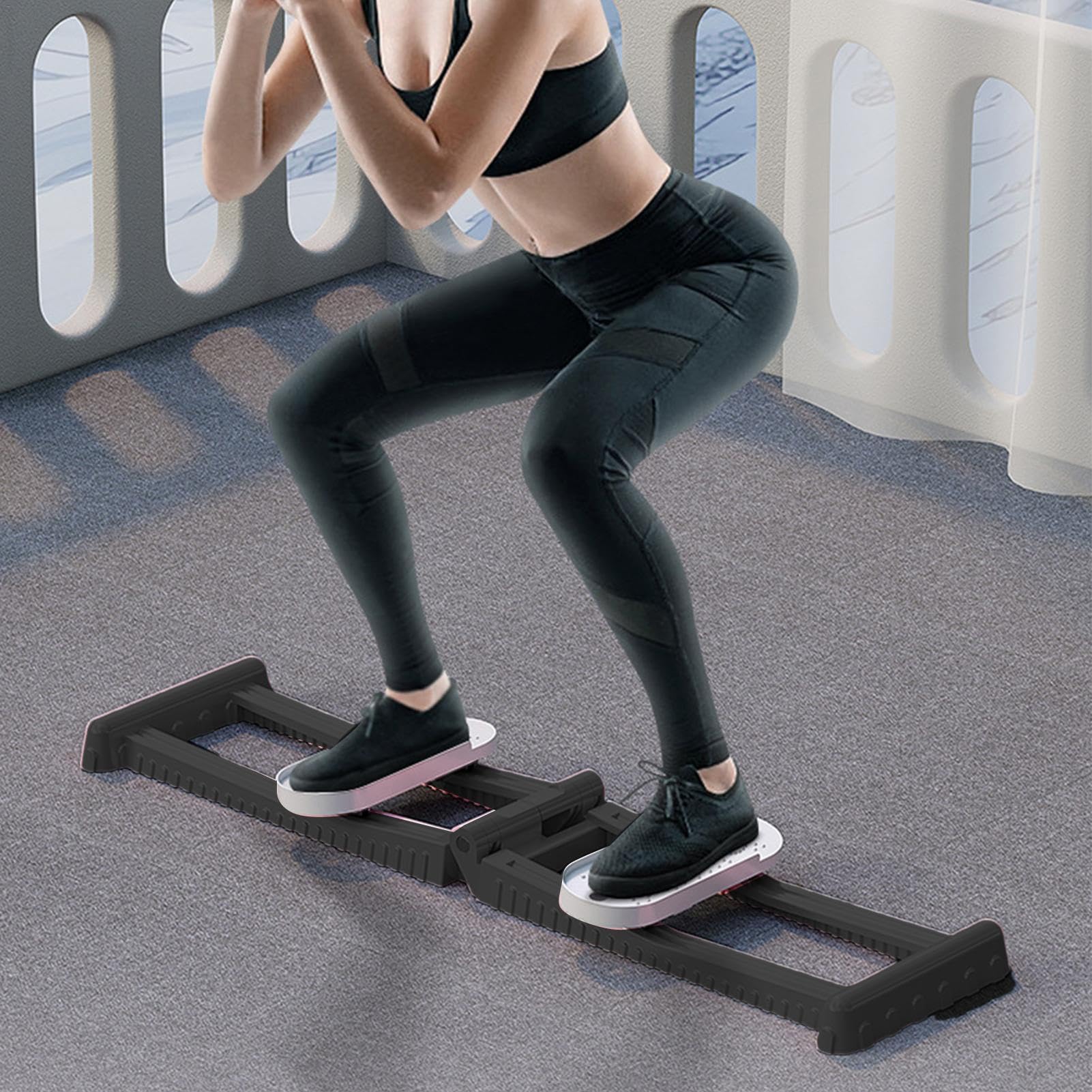 Leg Muscle Trainer Ski Machine, Pelvic Floor Muscle Training Equipment, Foldable Ski Simulator Machine, Ski Exercise Machine for Strength, Home Gym Ski Trainer for Gym, Balcony, Home