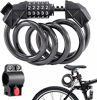 E Scooter Lock Bicycle Lock Combination Lock with 5 Digit Combination Code, Cable Lock Security Level Very High, Bicycle Combination Lock Made of Steel for Xi-aomi M-365/Pro2/1S Scooter Motorcycle