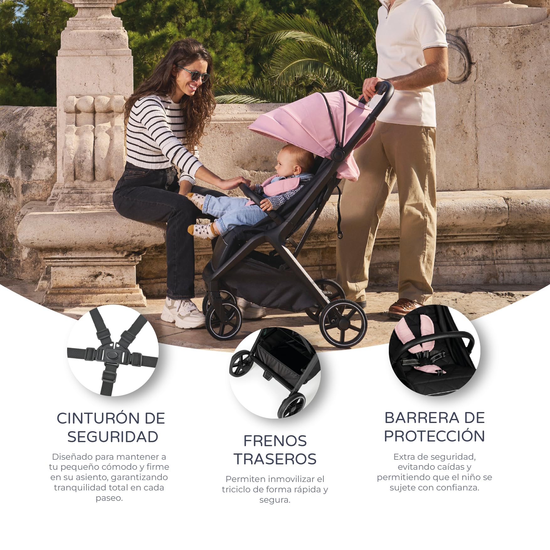 MS BabyWorld – iWalk Autofolding – Silla de paseo ligera 0-48 meses (22 kg) | Plegado automático | Amortiguadores | Capota XXL | Ruedas grandes | Reclinación total