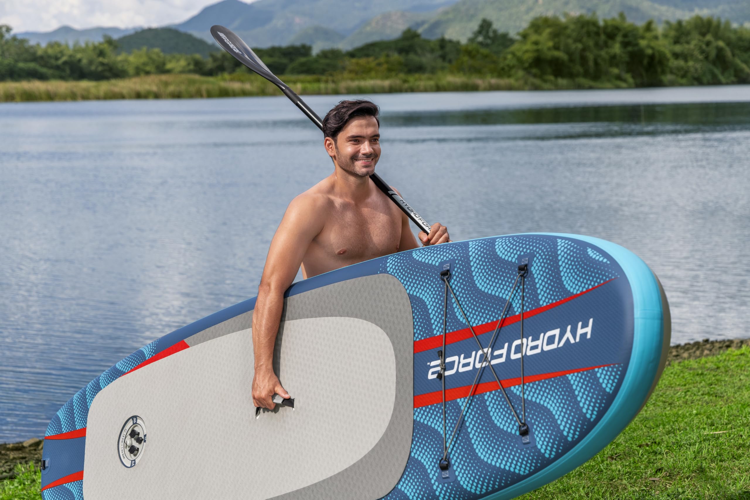 Bestway 6532C Set da SUP Hydro Force Oceana CompactAir 3,05 m, blu