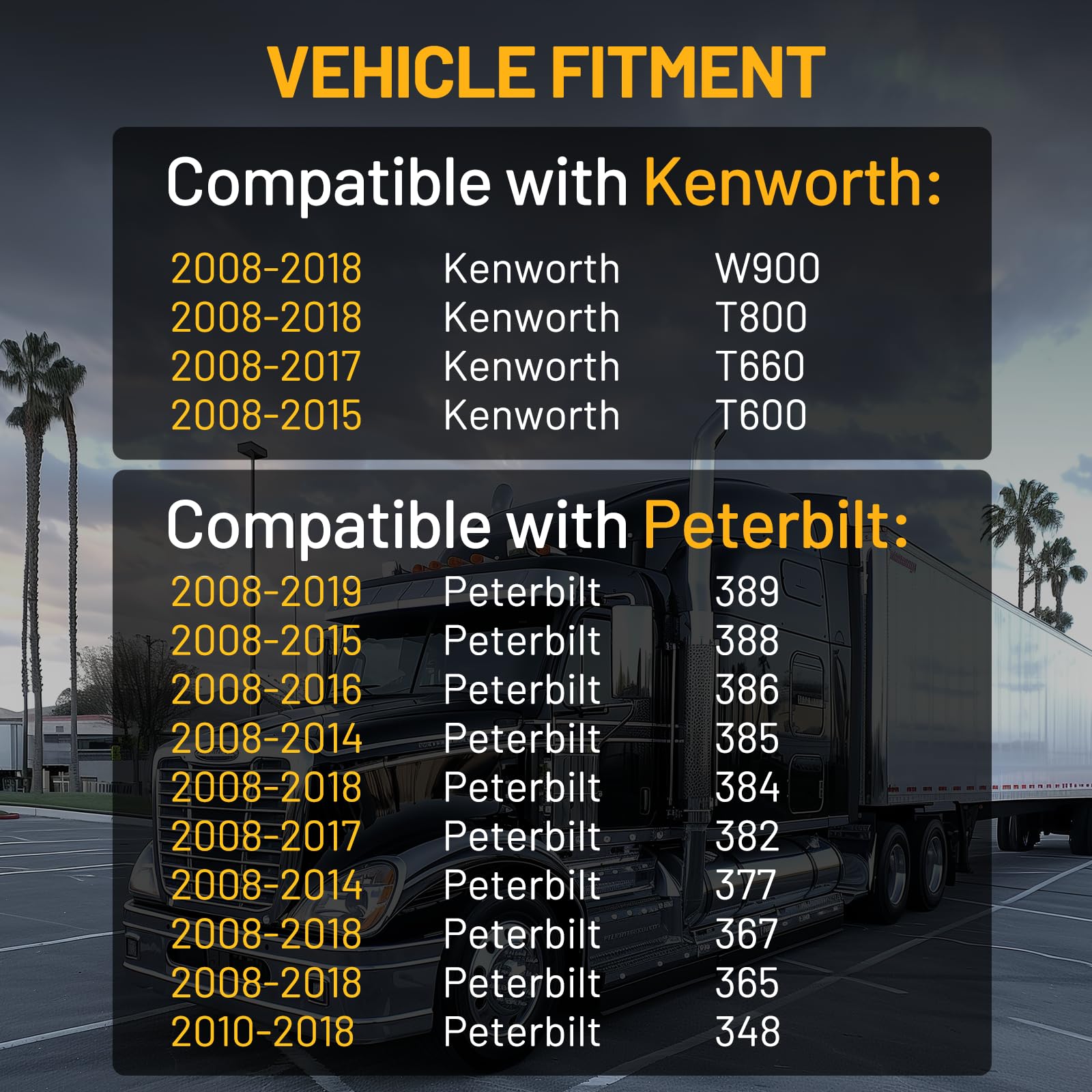 Engine Coolant Reservoir Tank 603-5403 Compatible with Kenworth 2008-2017 W900 T800 Compatible with Peterbilt 389 388 386 385 384 382 377 367 365 348 Replace T1673008 N5346001 Coolant Reservoir - 5