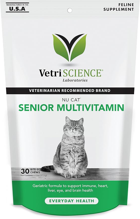 VetriScience NuCat Senior Multivitamin for Cats, 30 Bite