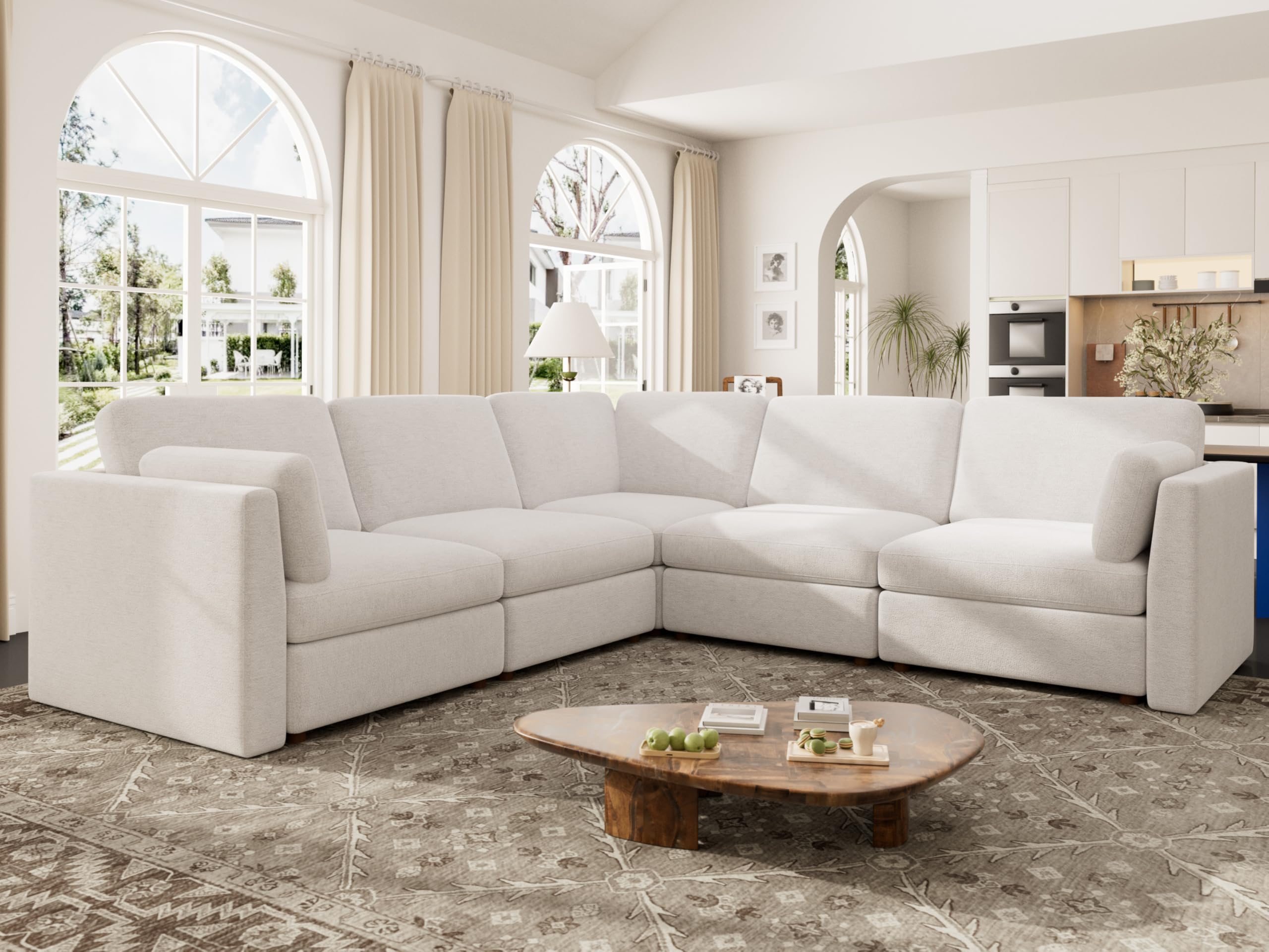 KALAFINI Oversized Modular V-Shaped Cloud Couch