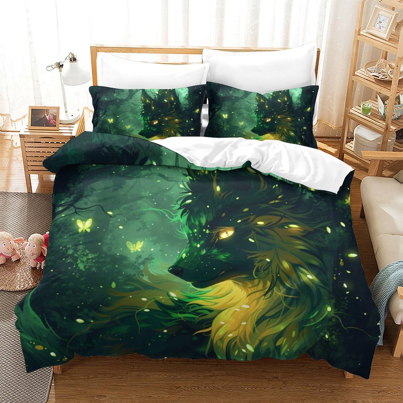 Housse de couette Le Renard de la Jungle en microfibre douce 3 pièces Super King