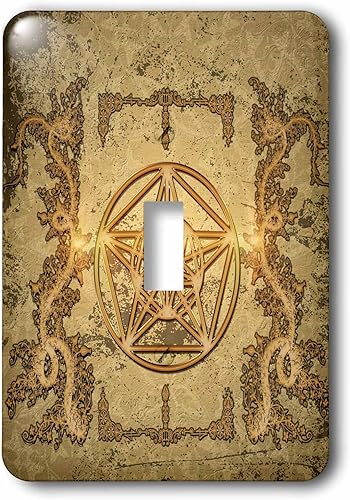3dRose LSP _ _ _ _ _ _ _ _ _ _ 252762 _ _ _ _ _ _ _ _ _ _ 1 el Pentagram con floral elementos Single Toggle Switch