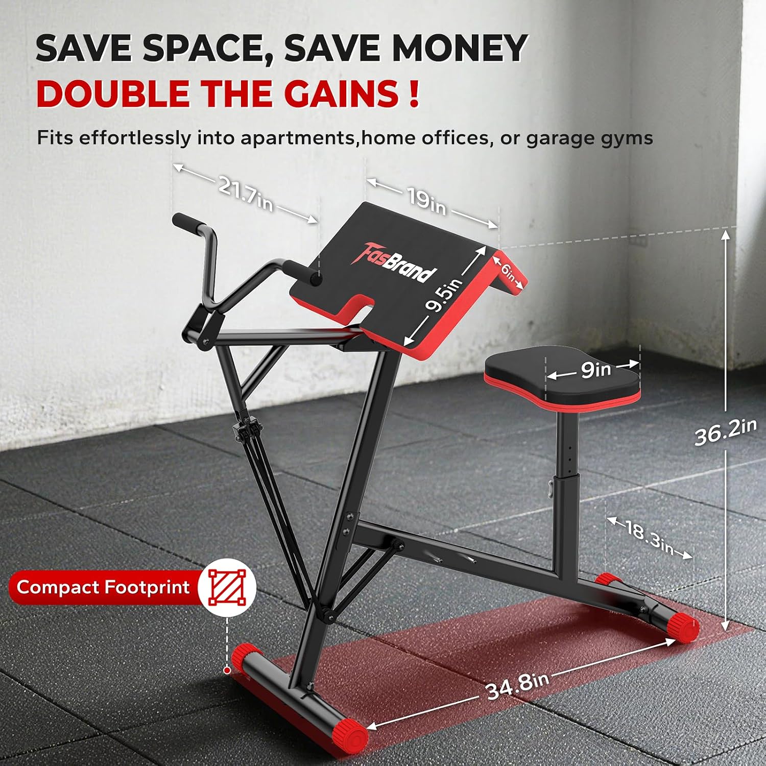 2-in-1 Preacher Curl Bench & Seated Row Station for Arm Workout | 9-Level Linear Resistance (Up to 80 Lbs), Sturdy Steel Frame, Adjustable Seat, Space-Saving Design, For Home Gym Workouts