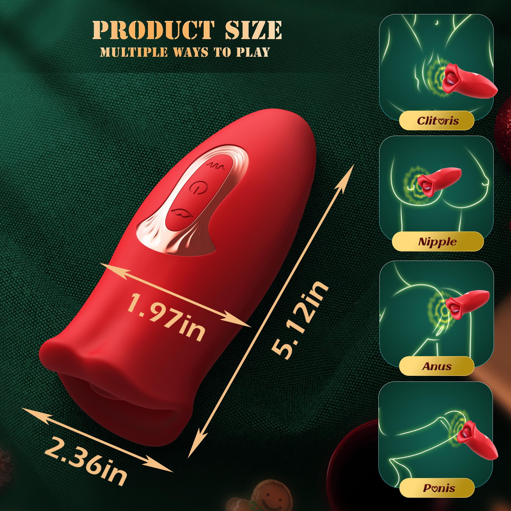 Tongue Vibrante Sex Toys per Donna Stimolare il Clitoride e G-Spot Donna con 10 Modalità di Vibrazione e 10 Modalità di Bacio Alla Francese, Silicone Massaggiatore per Coppia (GF-006)