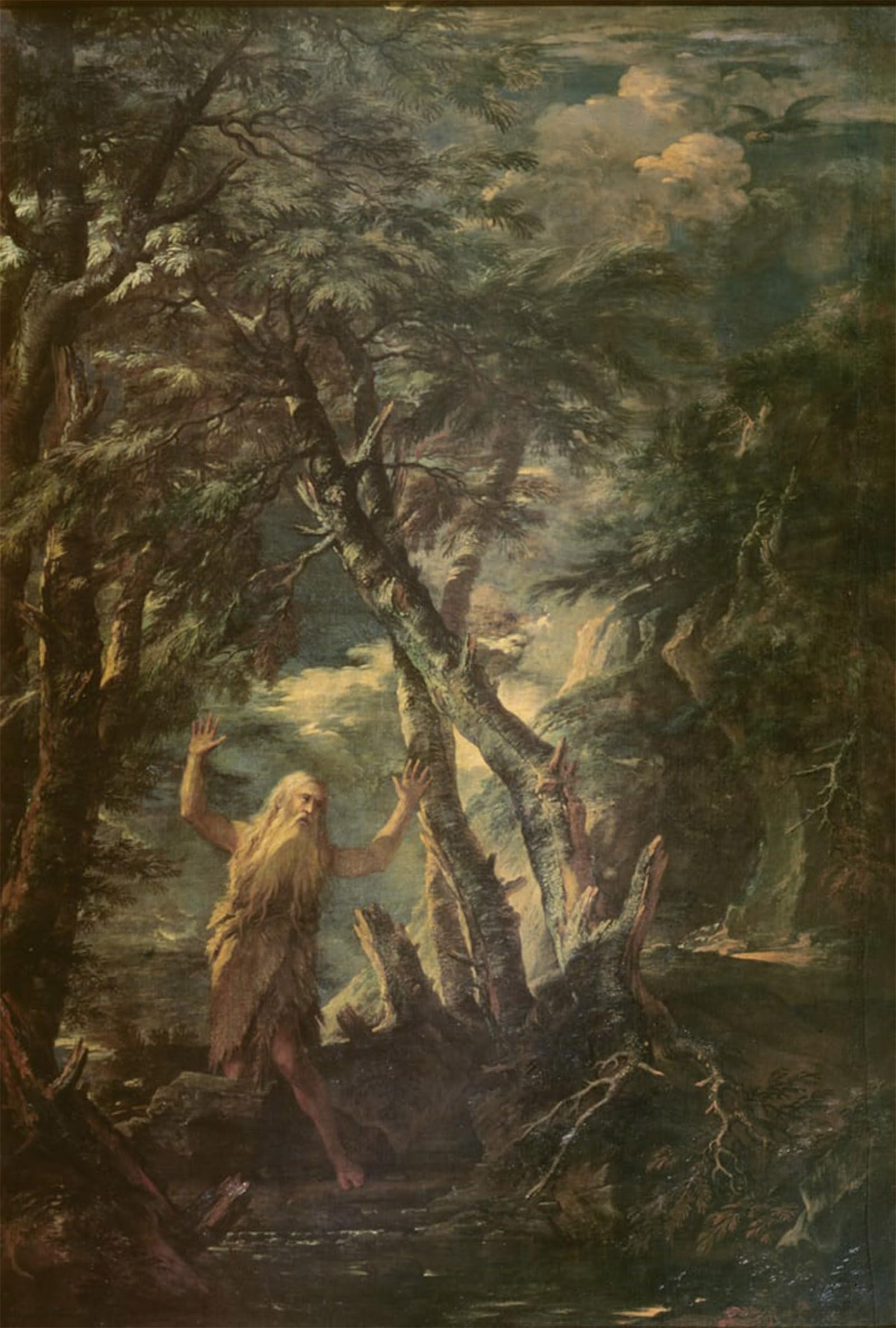 ARTXLXXBN Famous Painting Canvas Artwork Graffiti Print St Paul of Thebes by Salvator Rosa Portrait Canvas Image for Home Decor 60x90cm