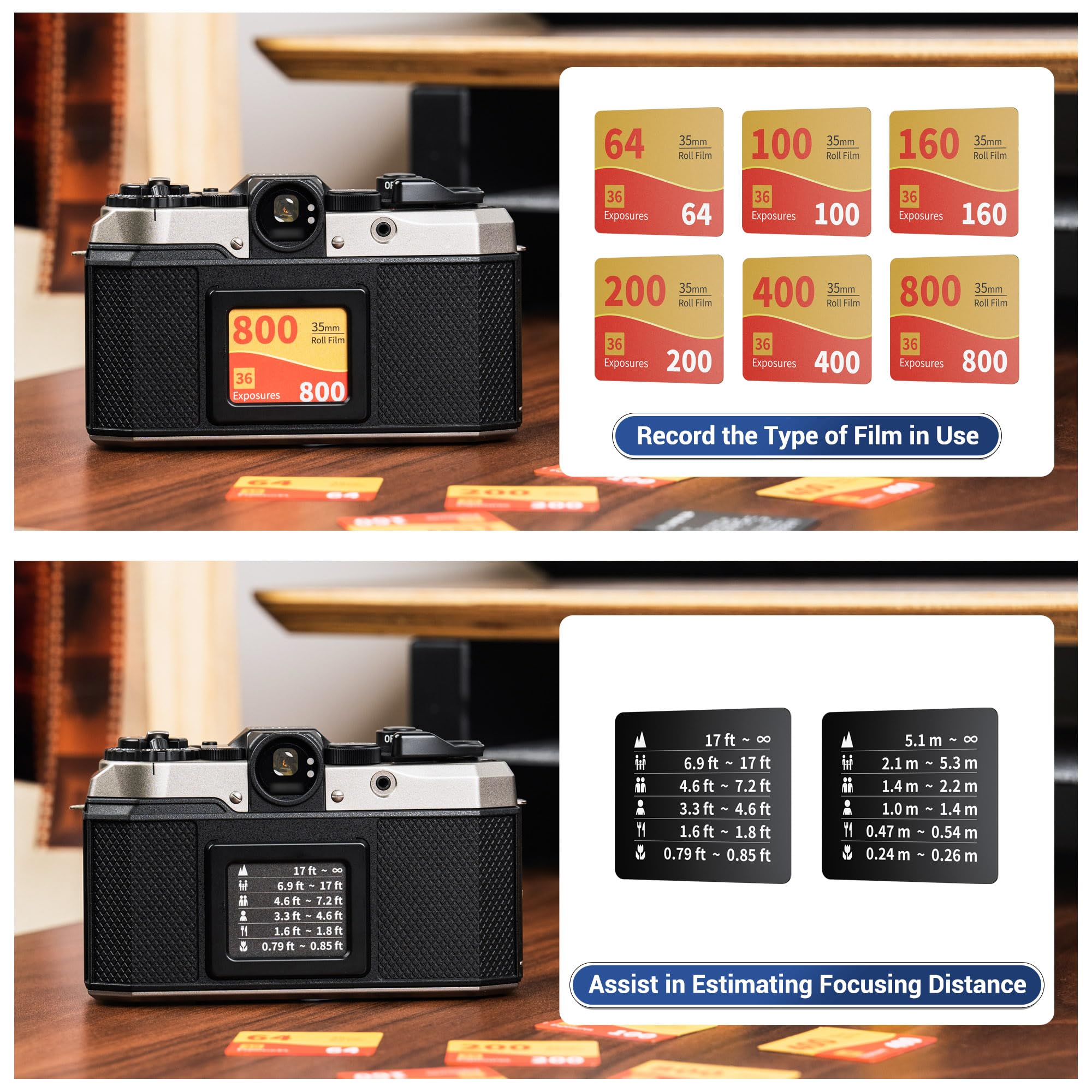 Amazon.com : (7 Pcs) Focus Guide Card 6 pcs Film Record Cards for